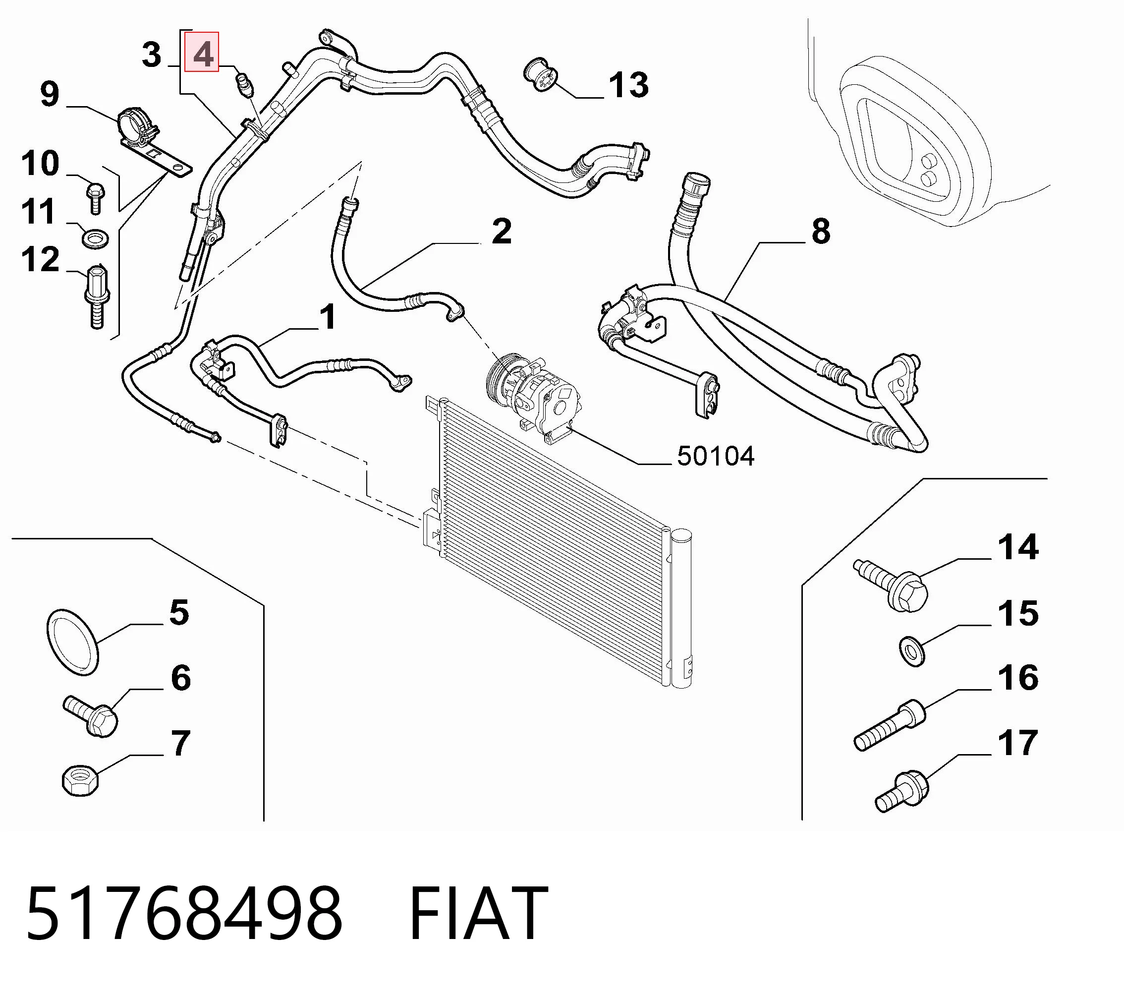 51768498 Fiat/Alfa/Lancia Клапан давления кондиционера
