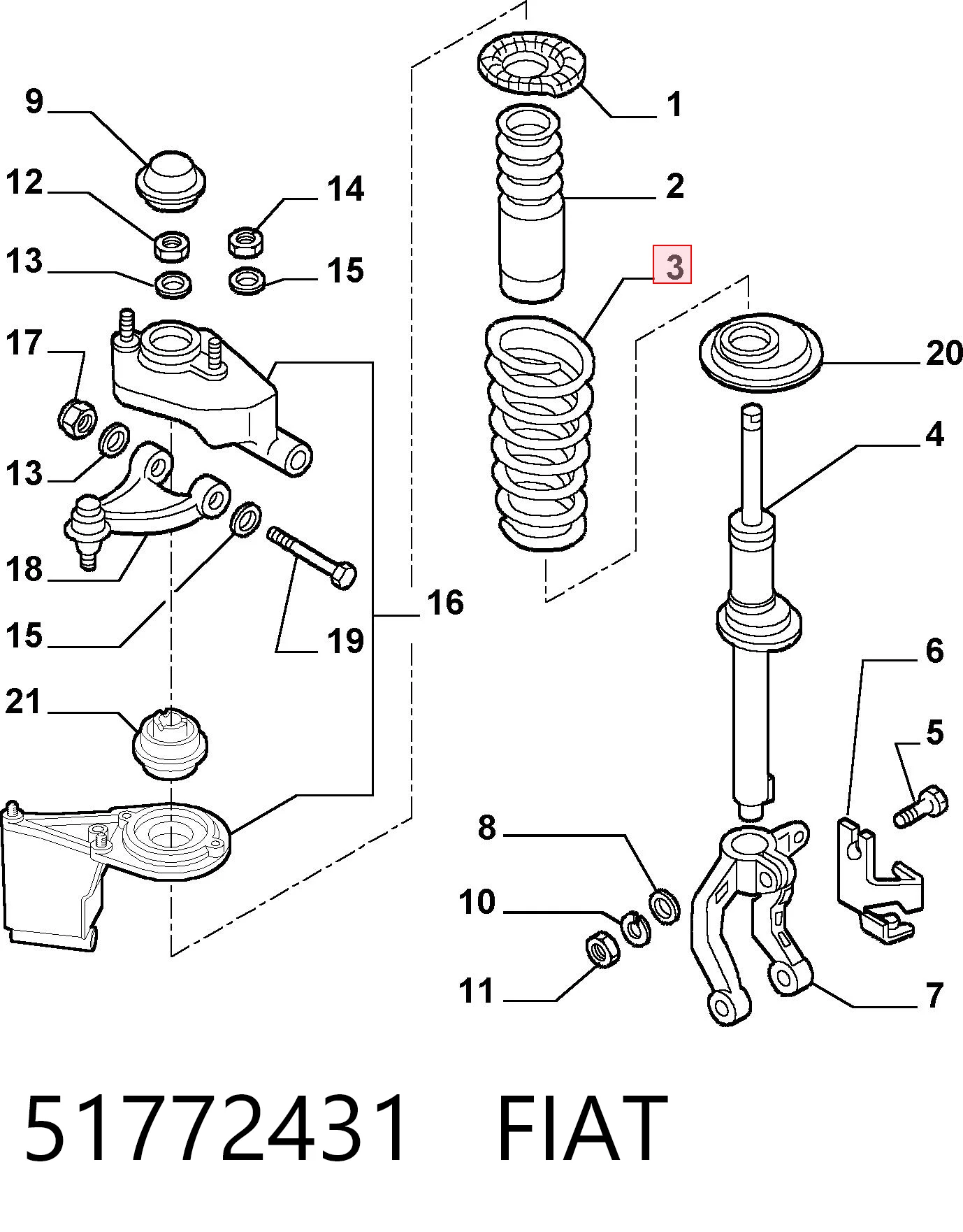  Передняя пружина Alfa Romeo 147 