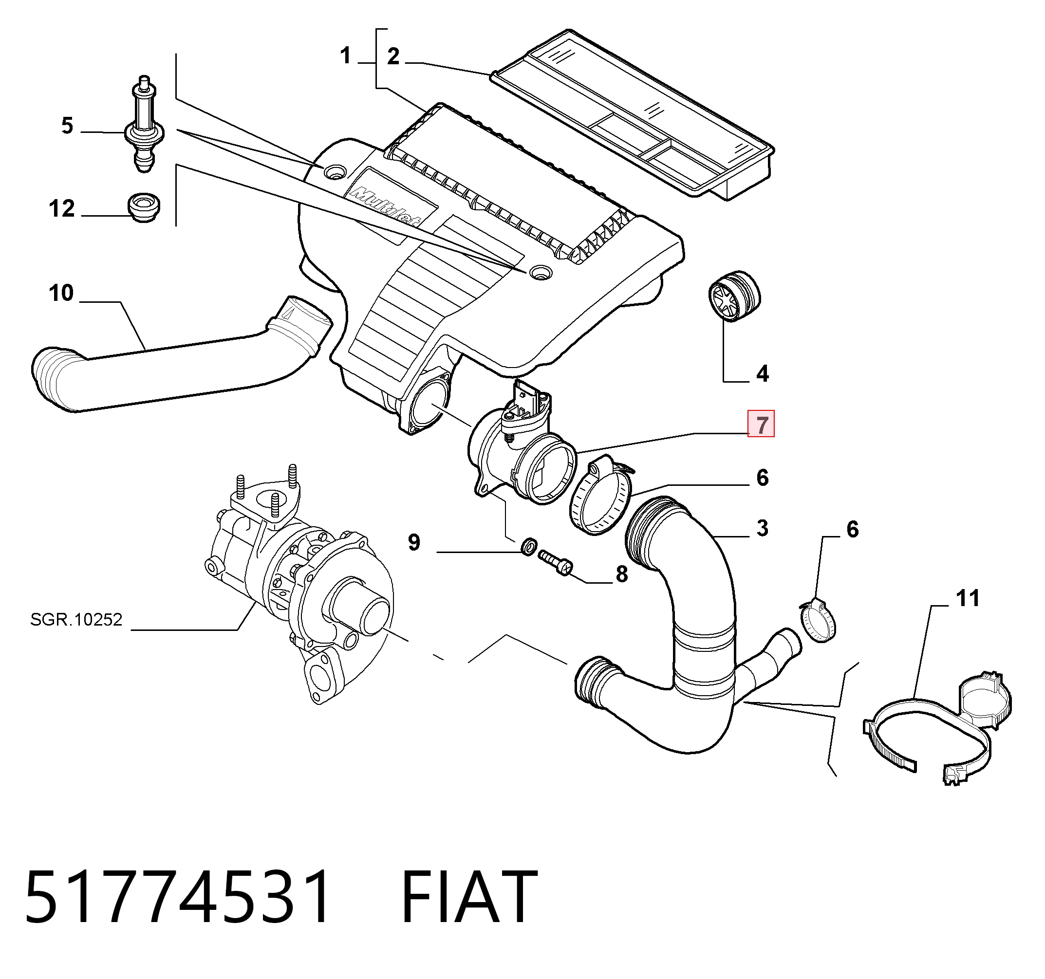 51774531 Fiat/Alfa/Lancia Датчик расхода воздуха