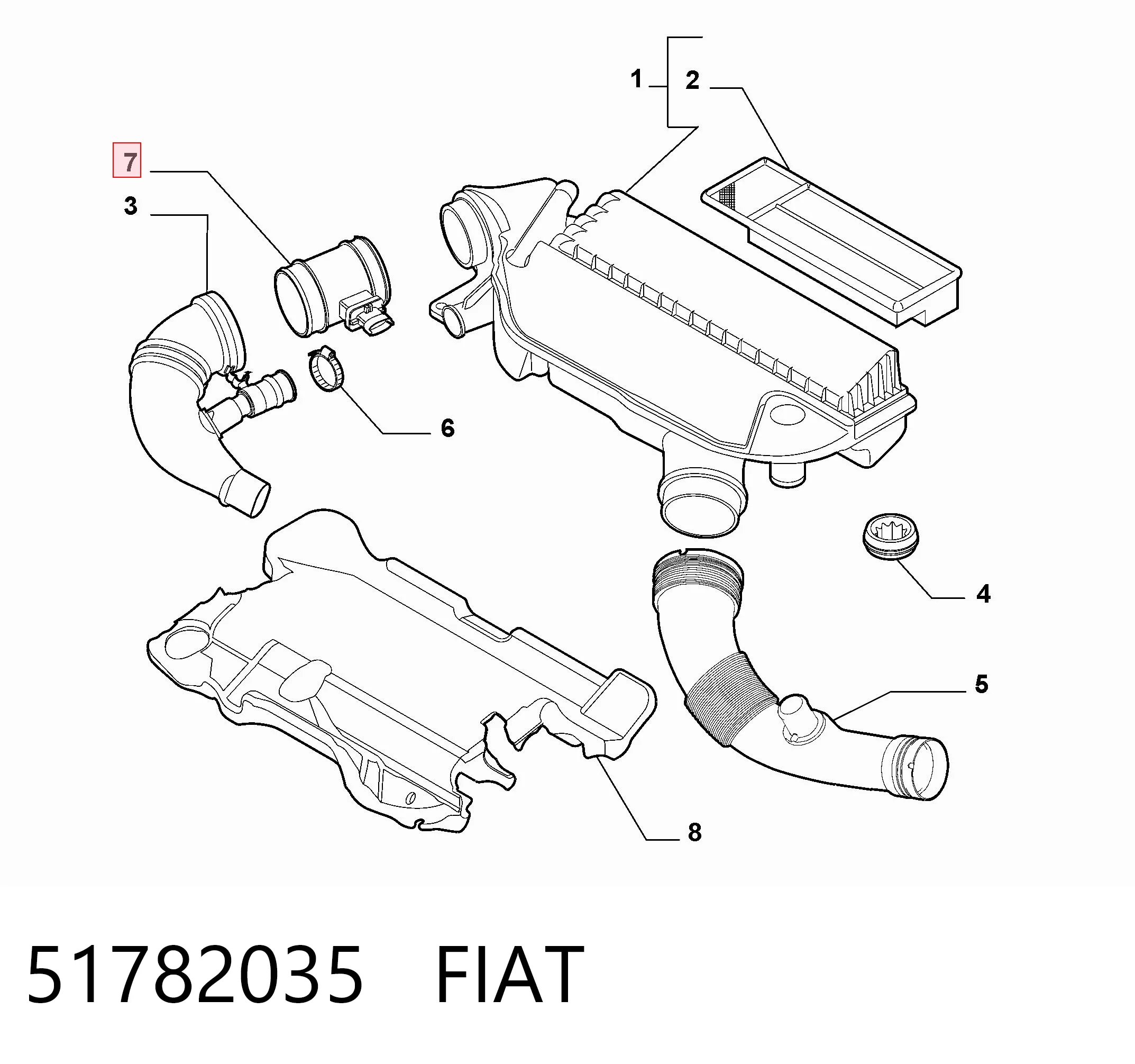 51782035 Fiat/Alfa/Lancia Датчик расхода воздуха