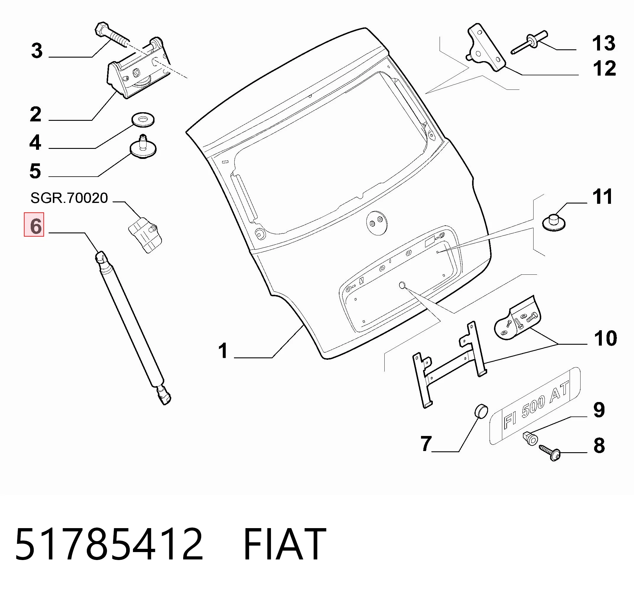 51785412 Fiat/Alfa/Lancia Амортизатор крышки багажника