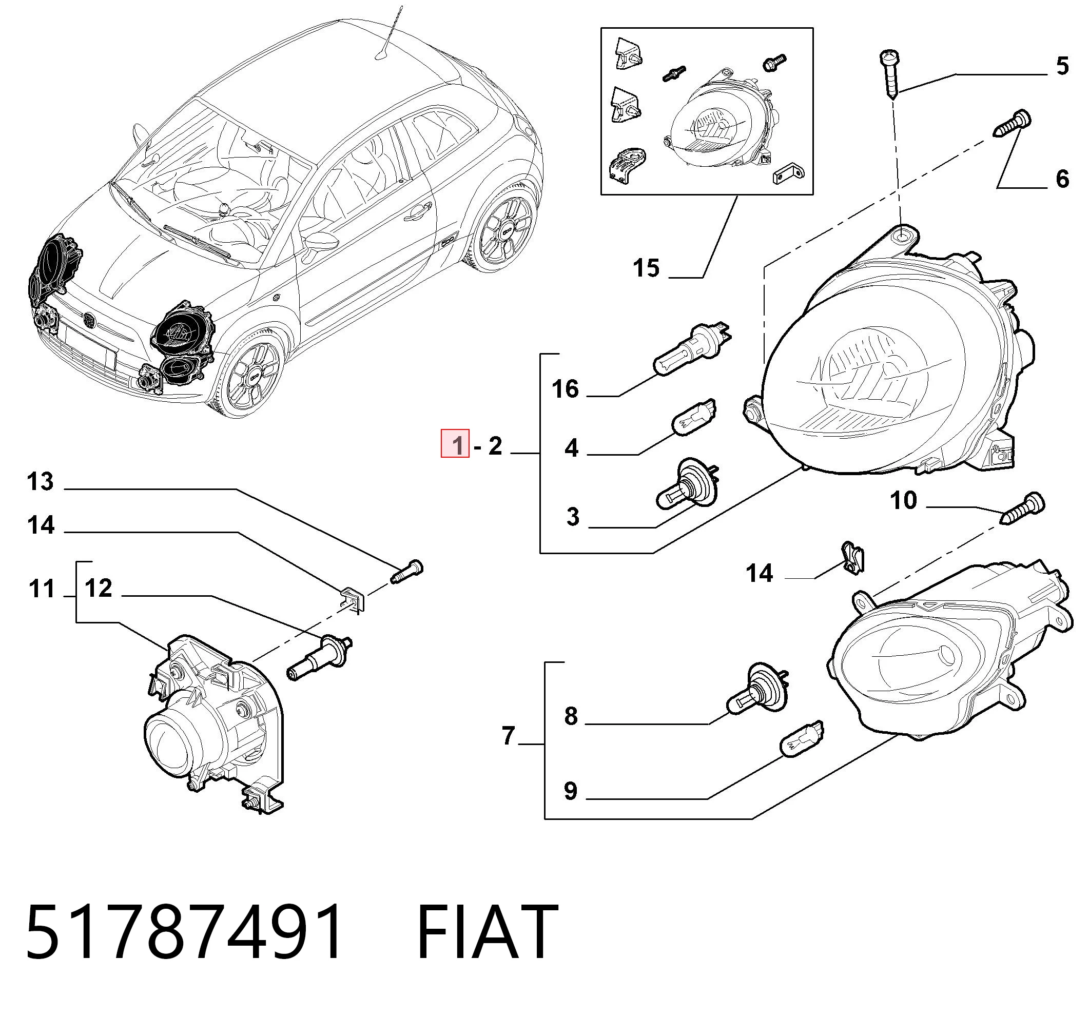 51787491 Fiat/Alfa/Lancia Фара передняя правая