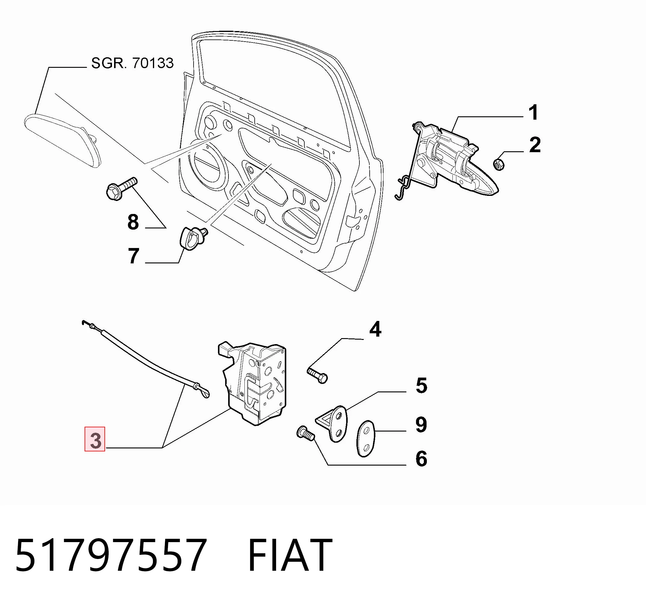 51797557 Fiat/Alfa/Lancia Замок двери водителя