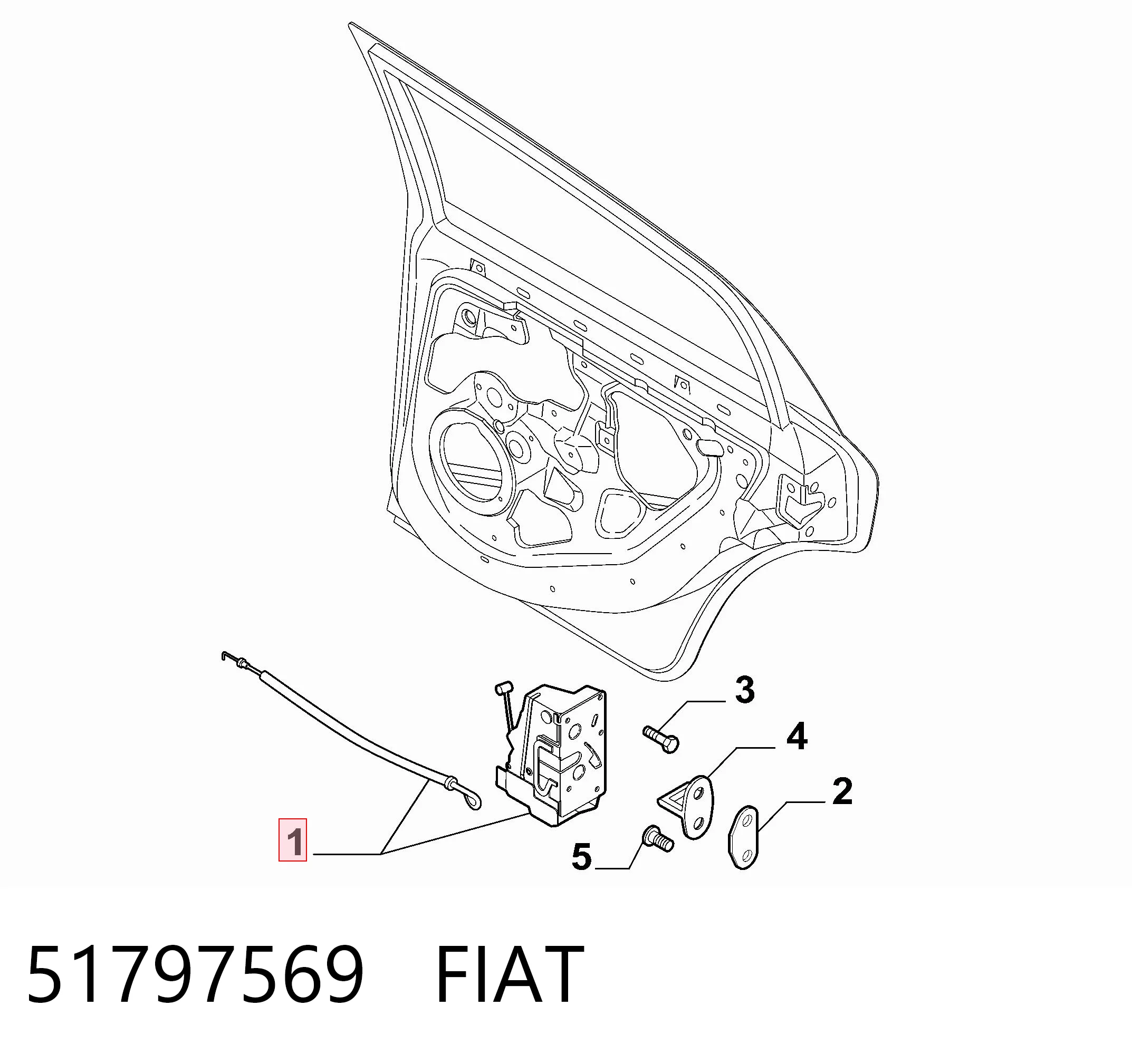 51797569 Fiat/Alfa/Lancia Замок двери задней левой