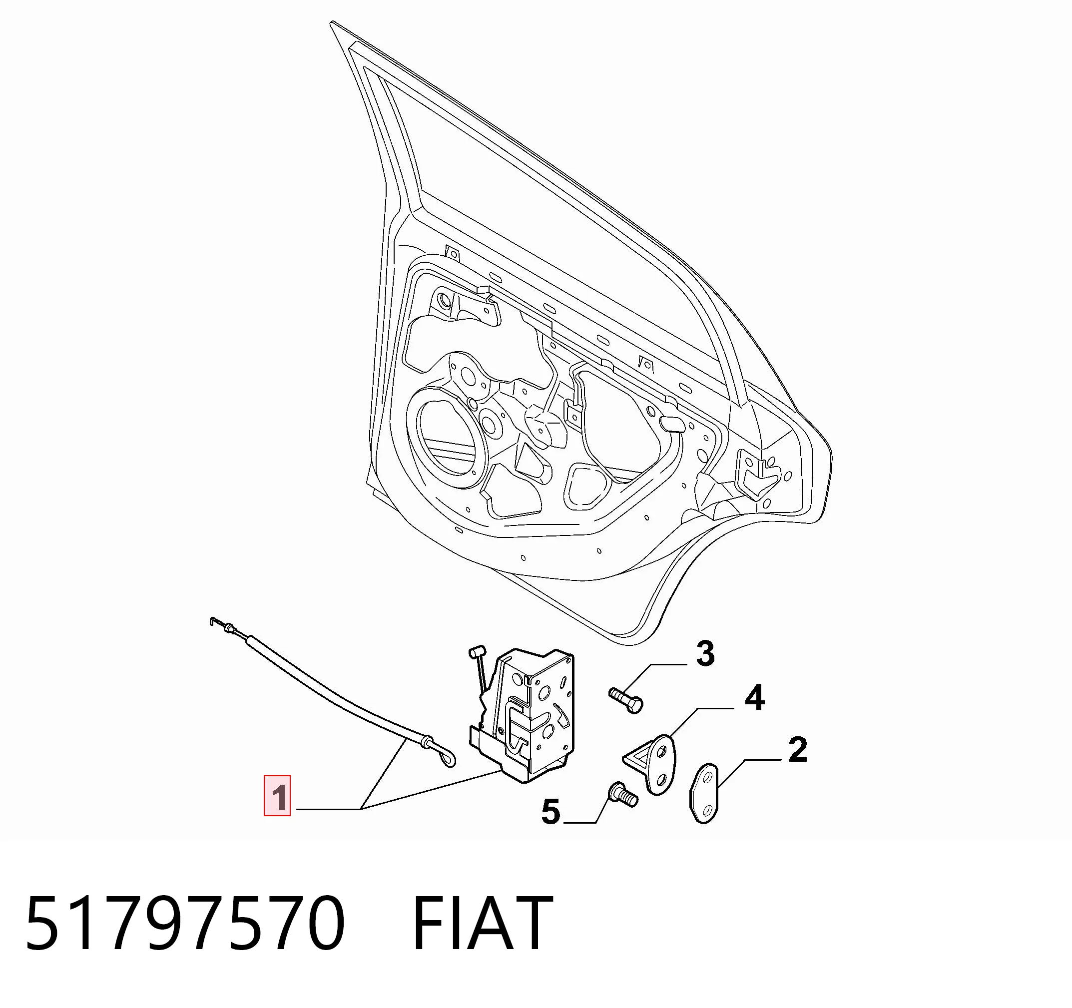 51797570 Fiat/Alfa/Lancia Замок двери задней правой