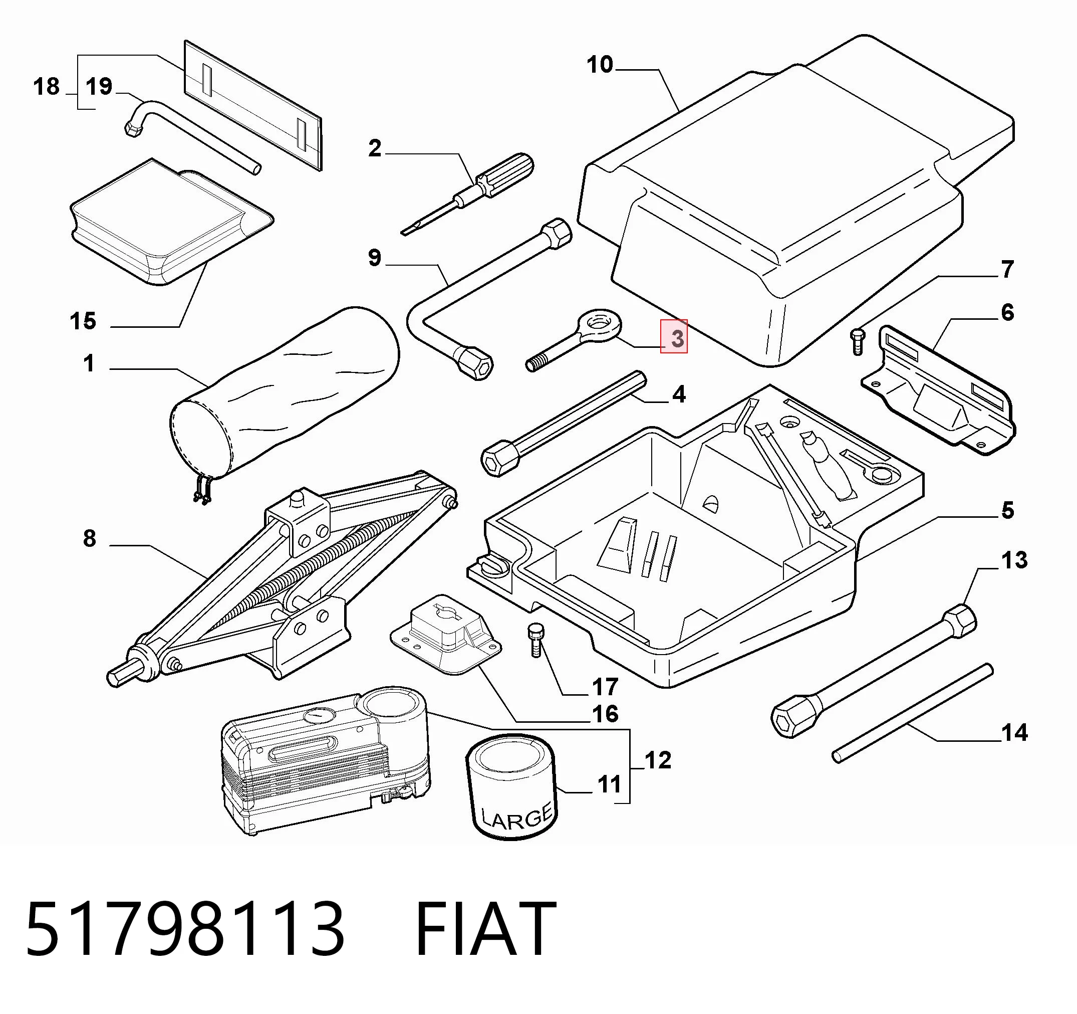 51798113 Fiat/Alfa/Lancia Крюк буксирный передний