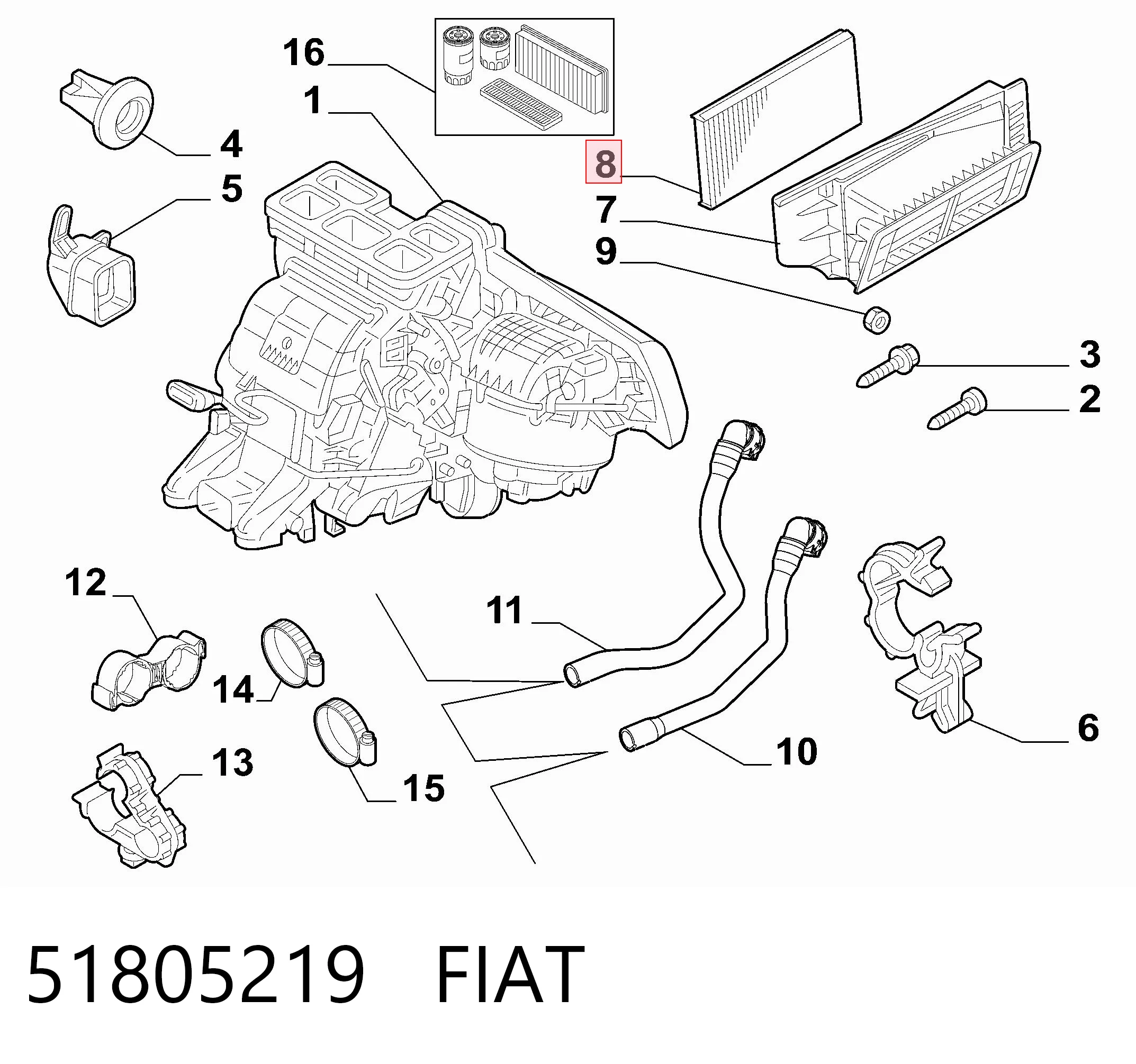 Фильтр салона FIAT 51805219