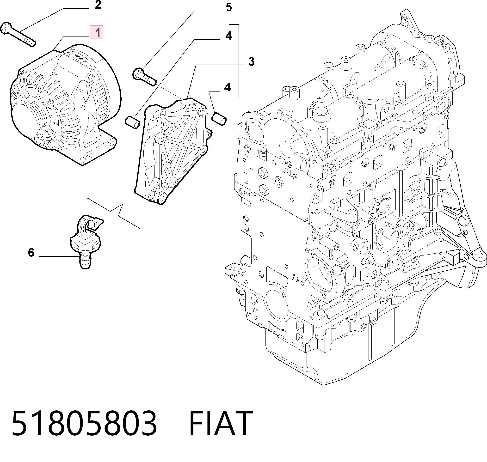 Генератор FIAT 51805803