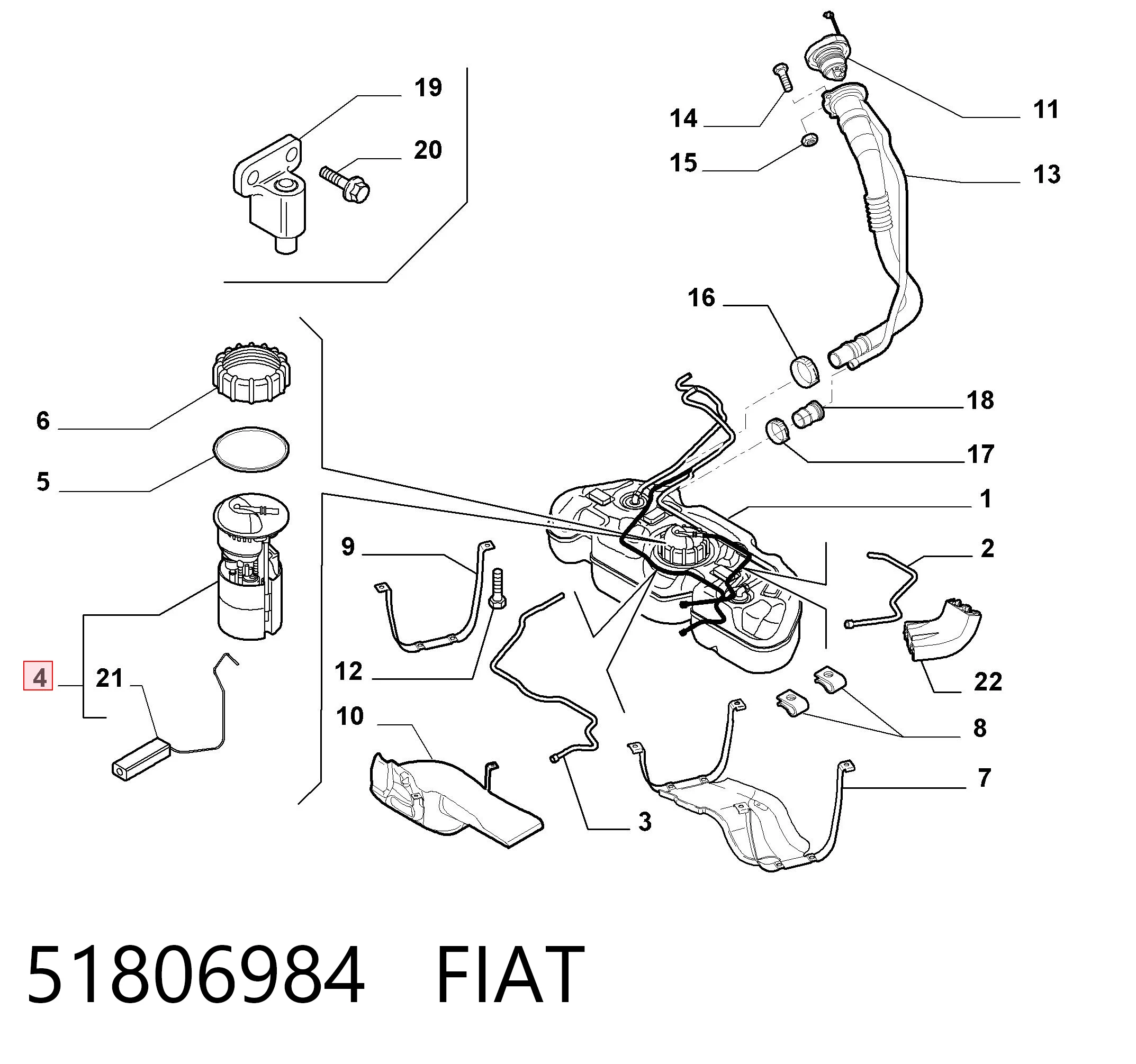 51806984 Fiat/Alfa/Lancia Электробензонасос