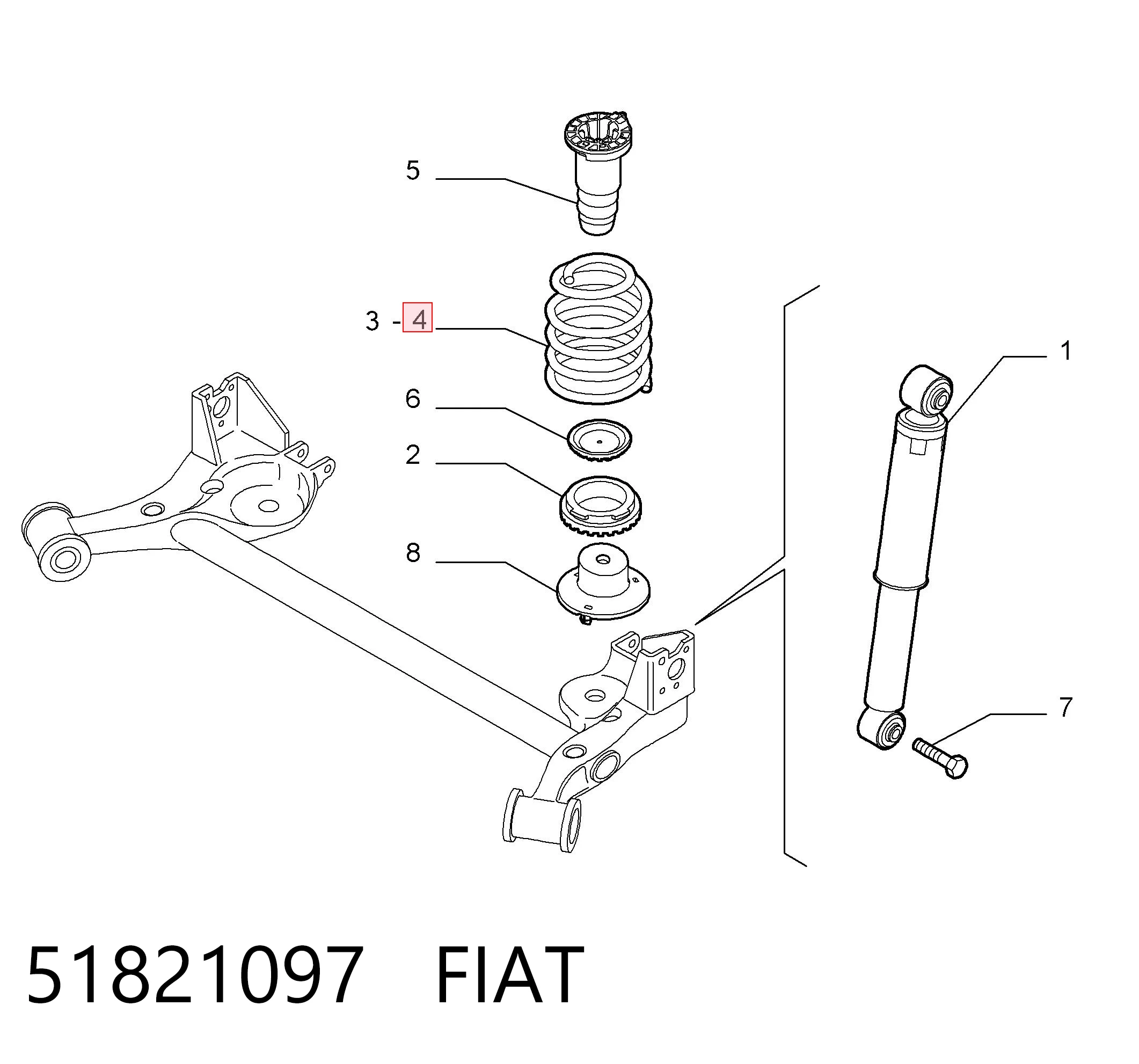  Задняя пружина Fiat Qubo 