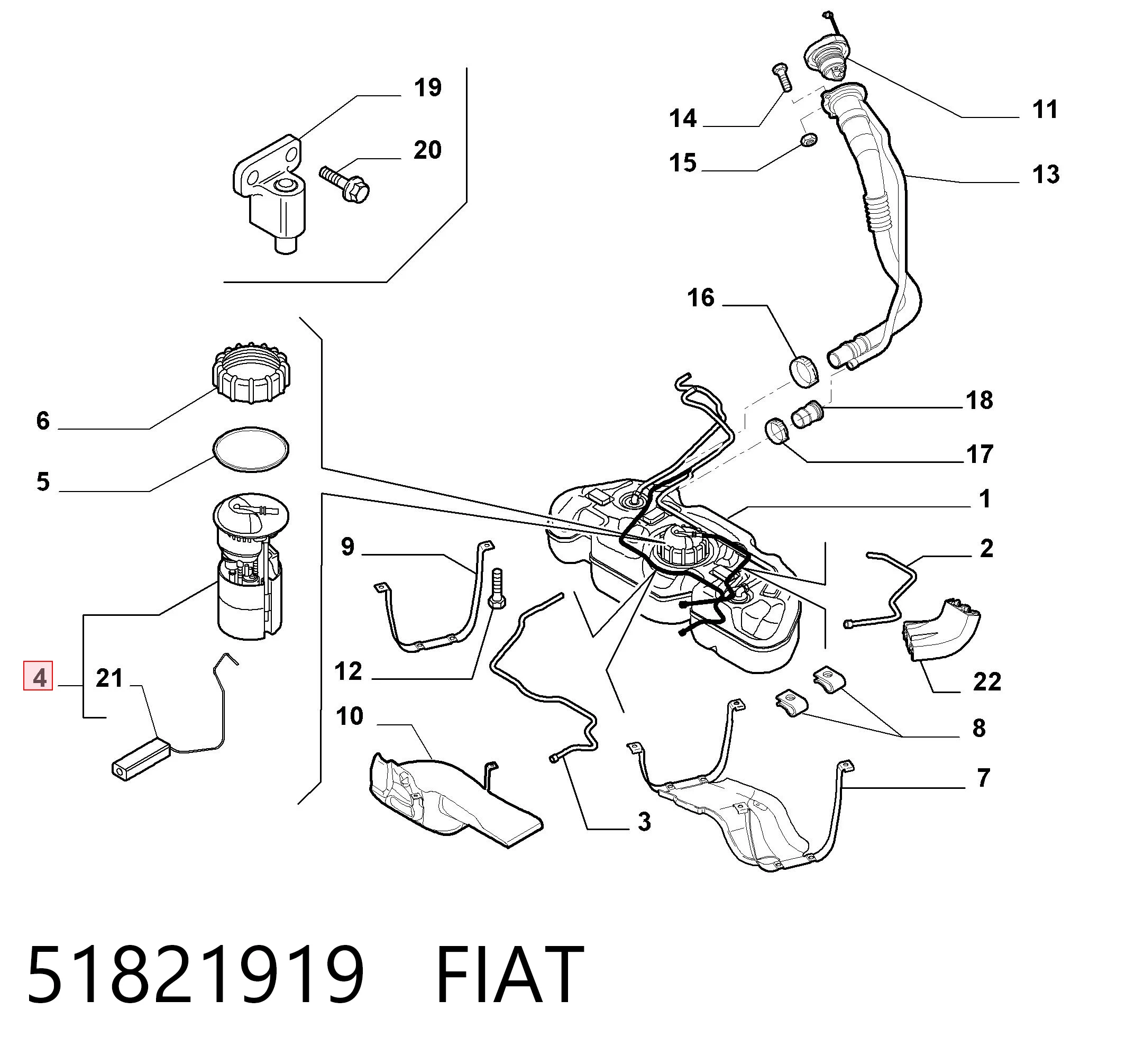 51821919 Fiat/Alfa/Lancia Электробензонасос