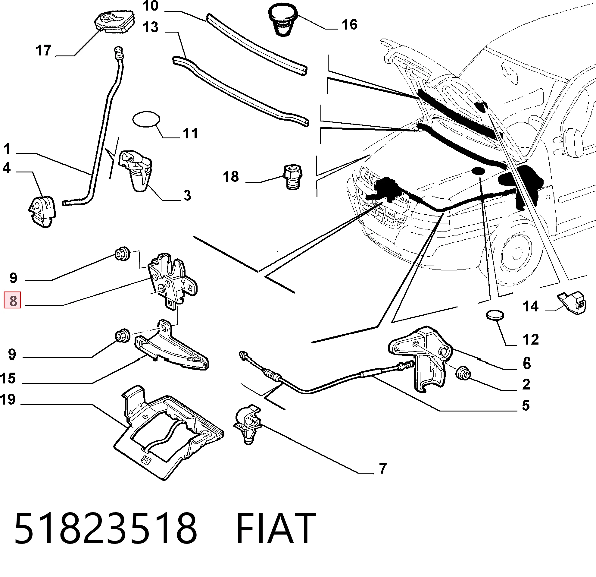 Замок капота 3041Z31 Polcar