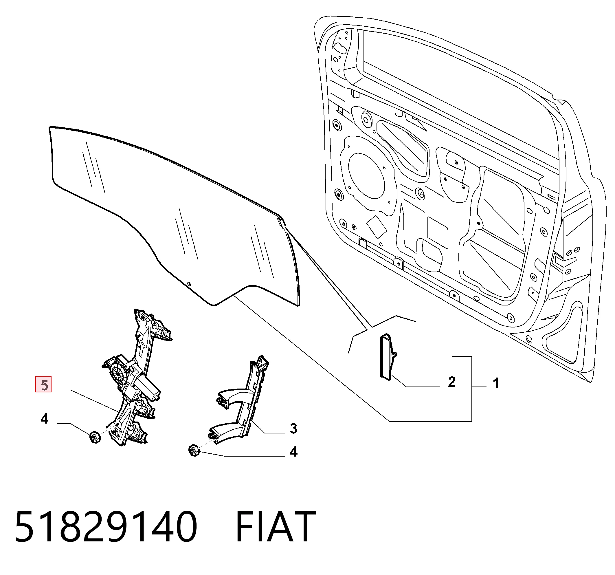  Стеклоподъемник передней правой двери Fiat Bravo 2