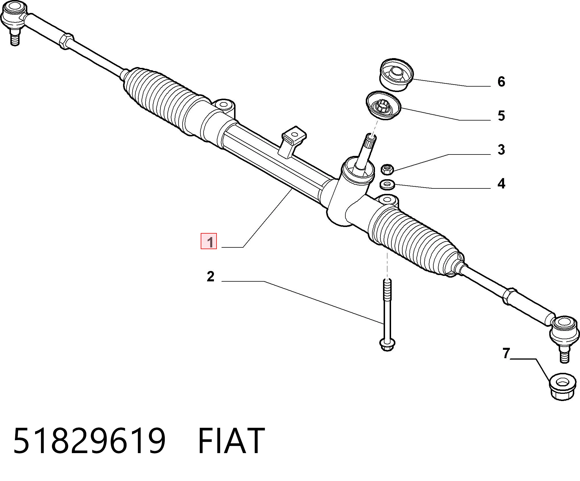 Рейка рулевая FIAT 51829619