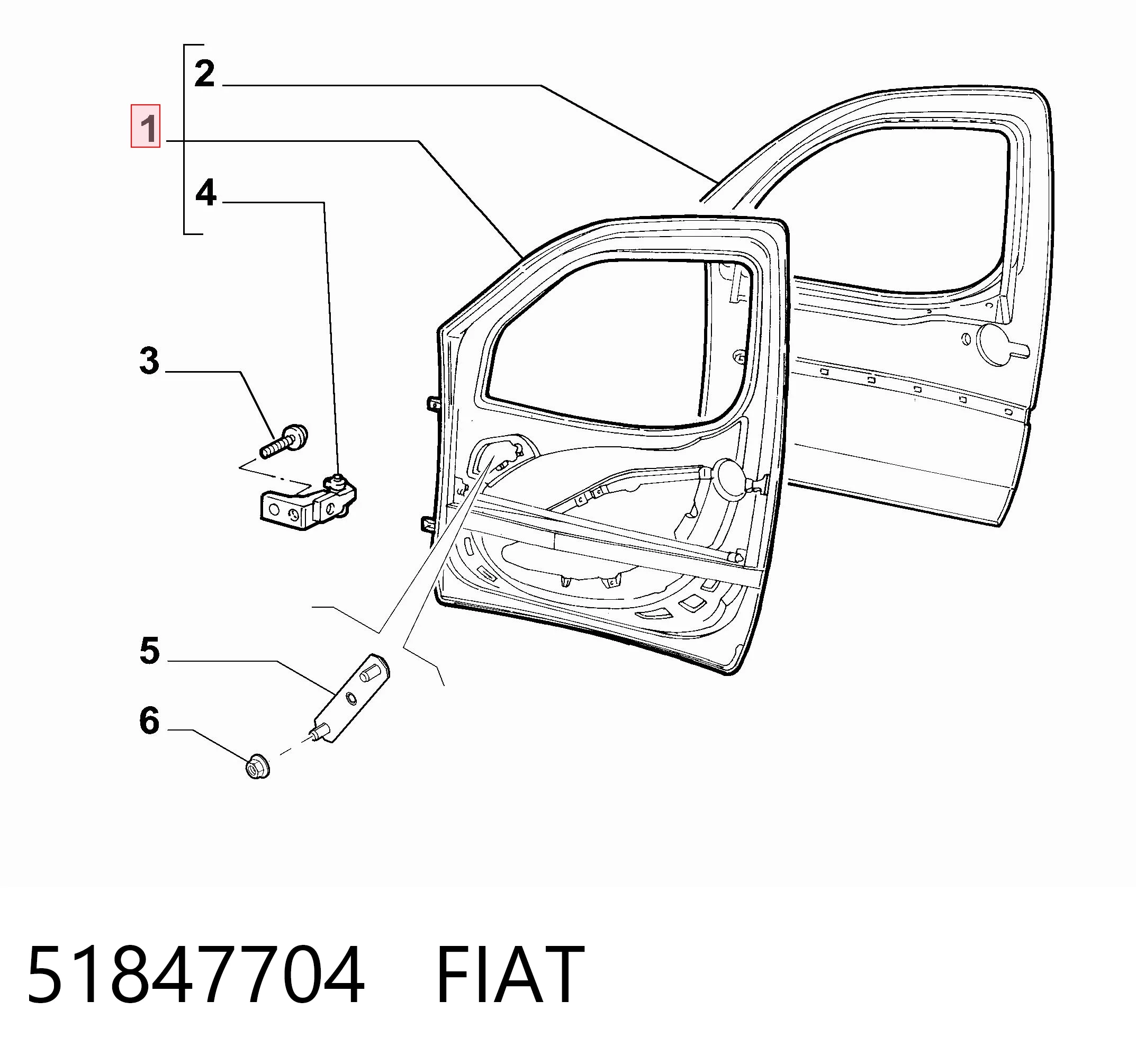  Дверь передняя правая Fiat Doblo 1