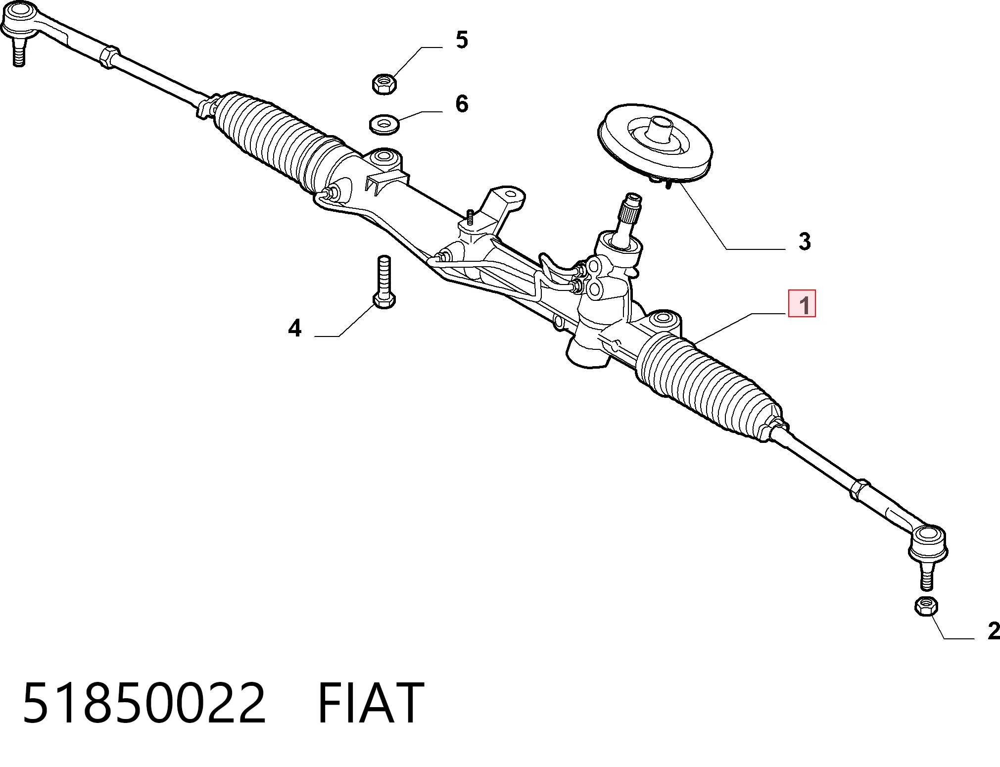 Рейка рулевая FIAT 51850022