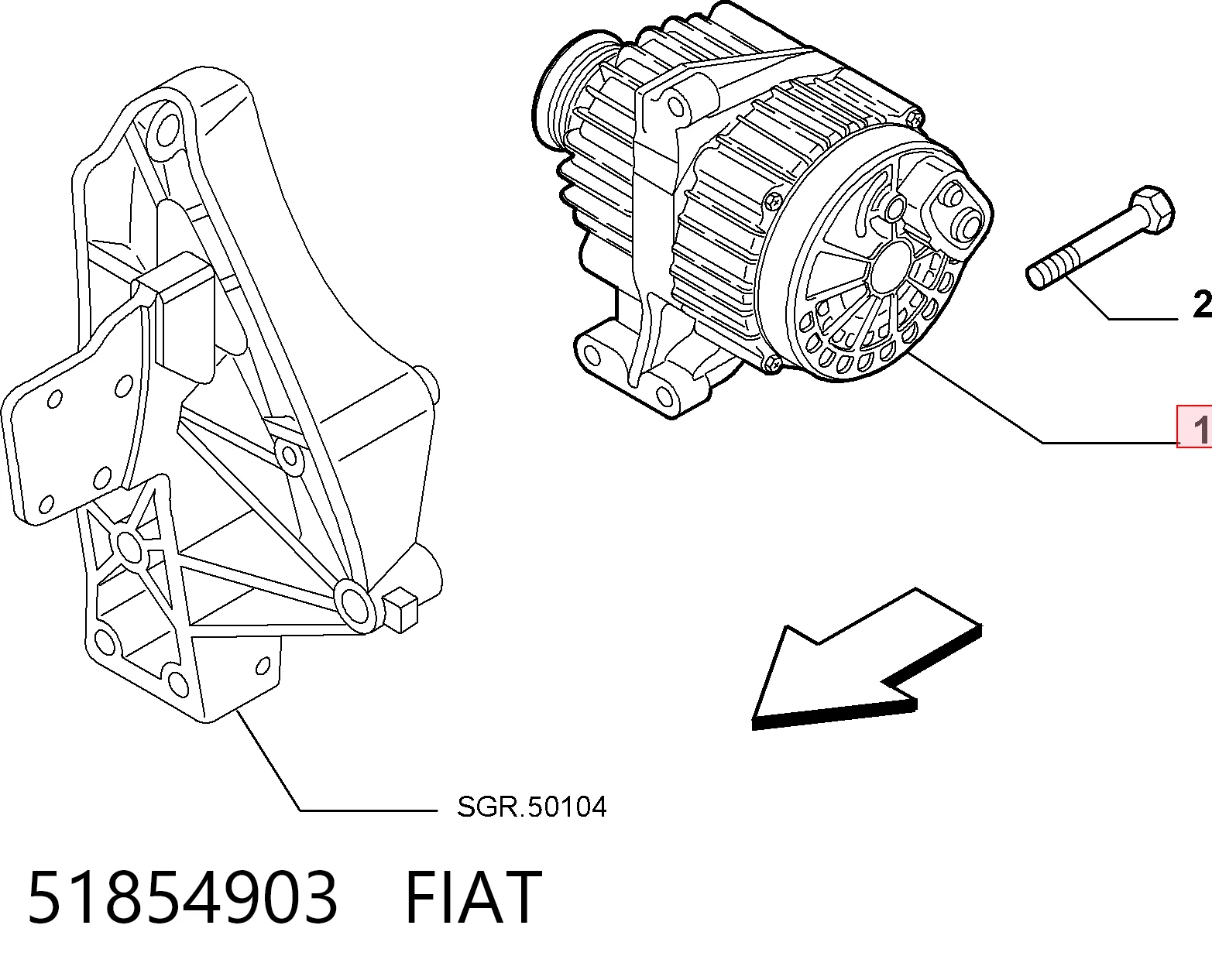 51854903 Fiat/Alfa/Lancia Генератор автомобильный