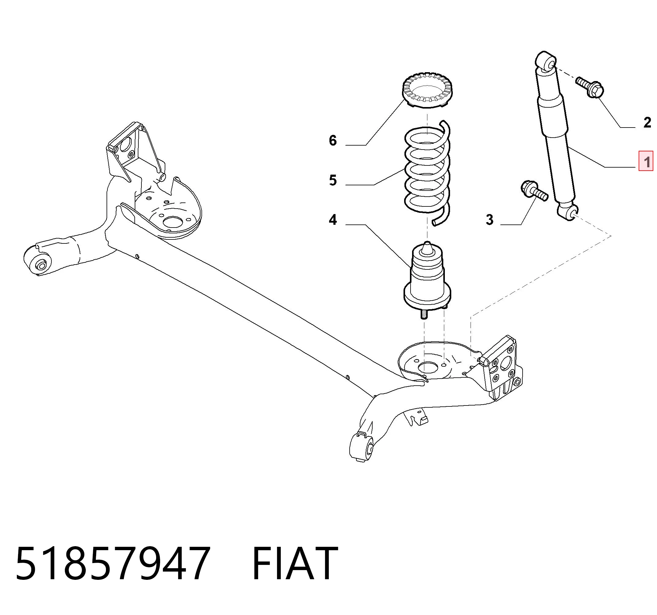 Амортизатор задний FIAT 51857947