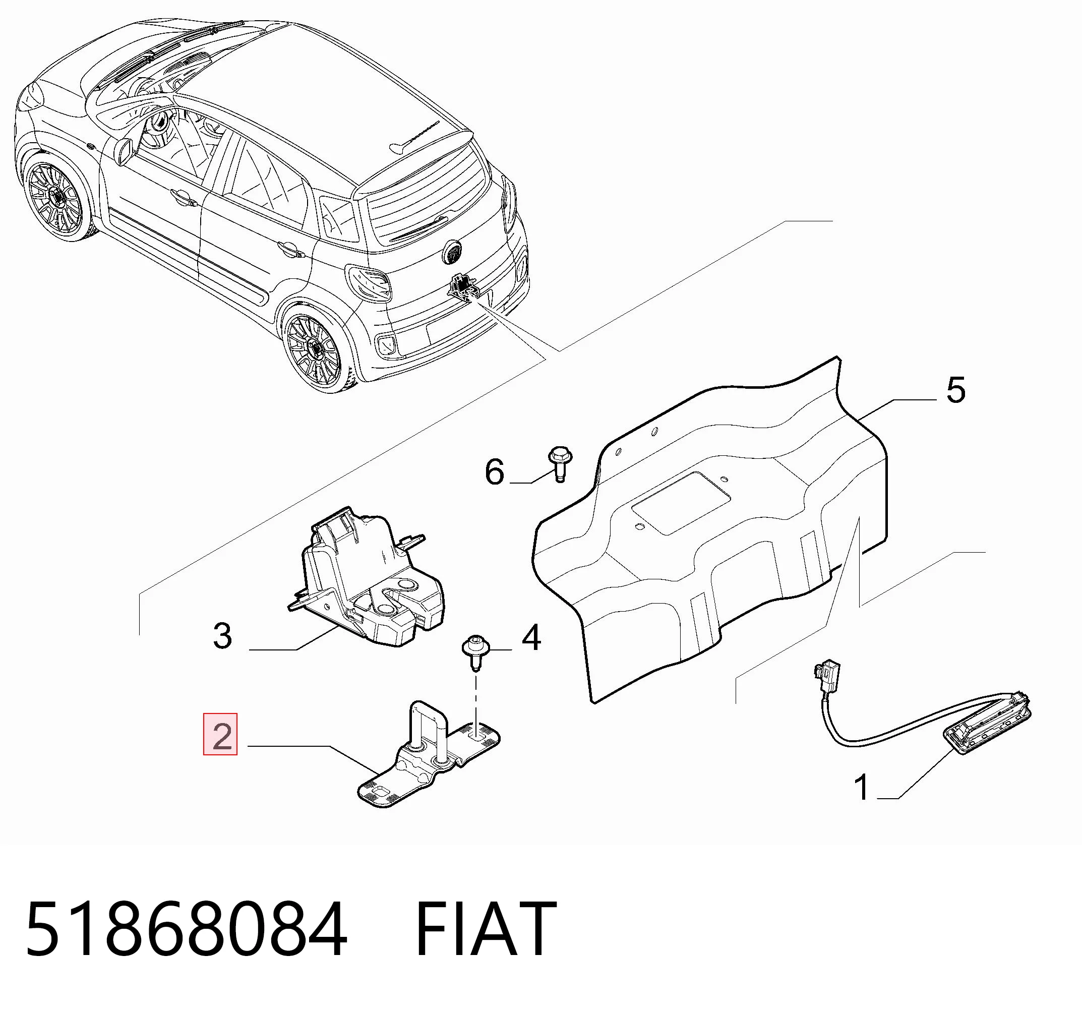 51868084 Chrysler Петля-зацеп (ответная часть) замка двери задней 3-й/(5-й)/крышки багажника