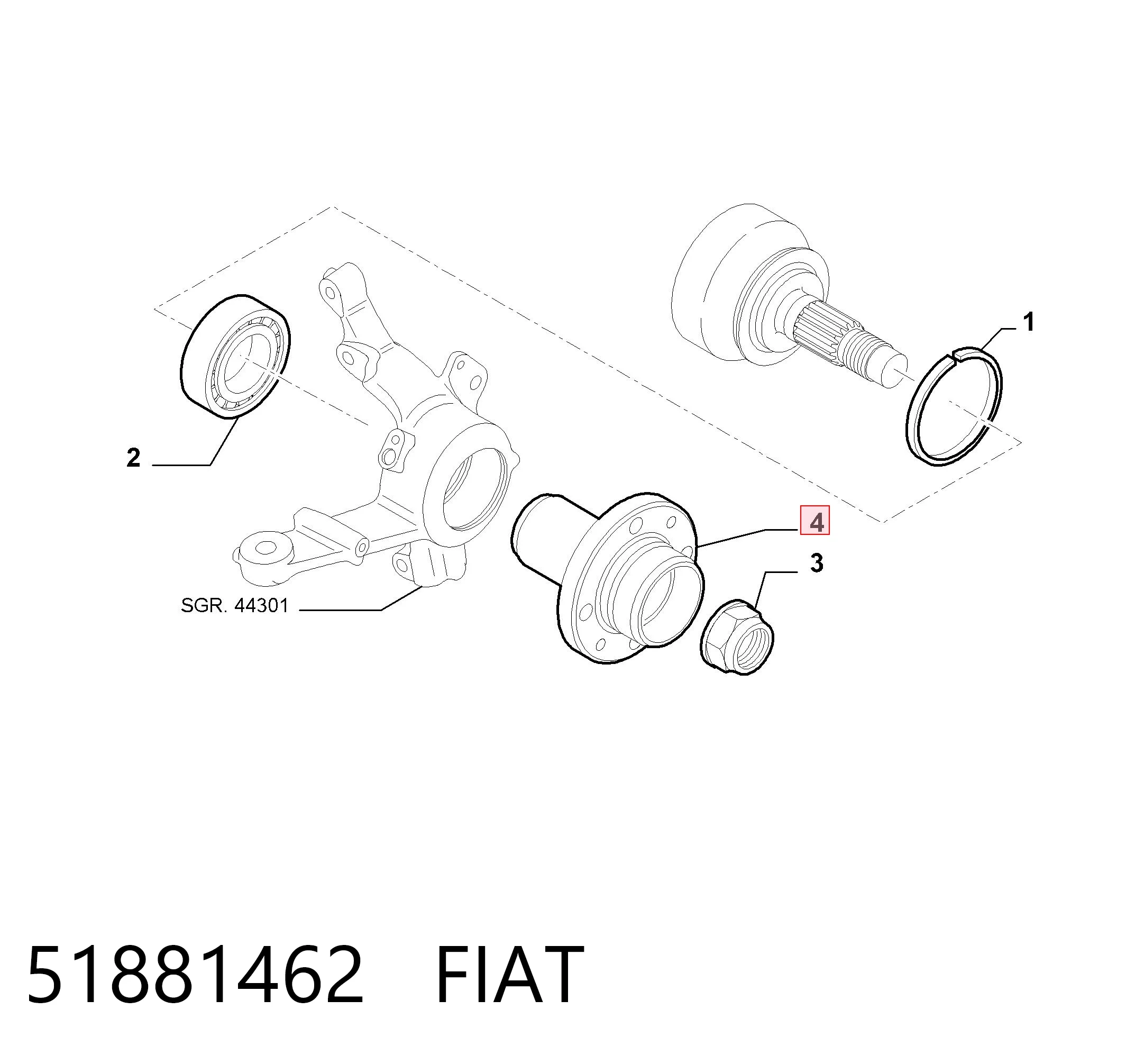 Ступица передняя FIAT 51881462