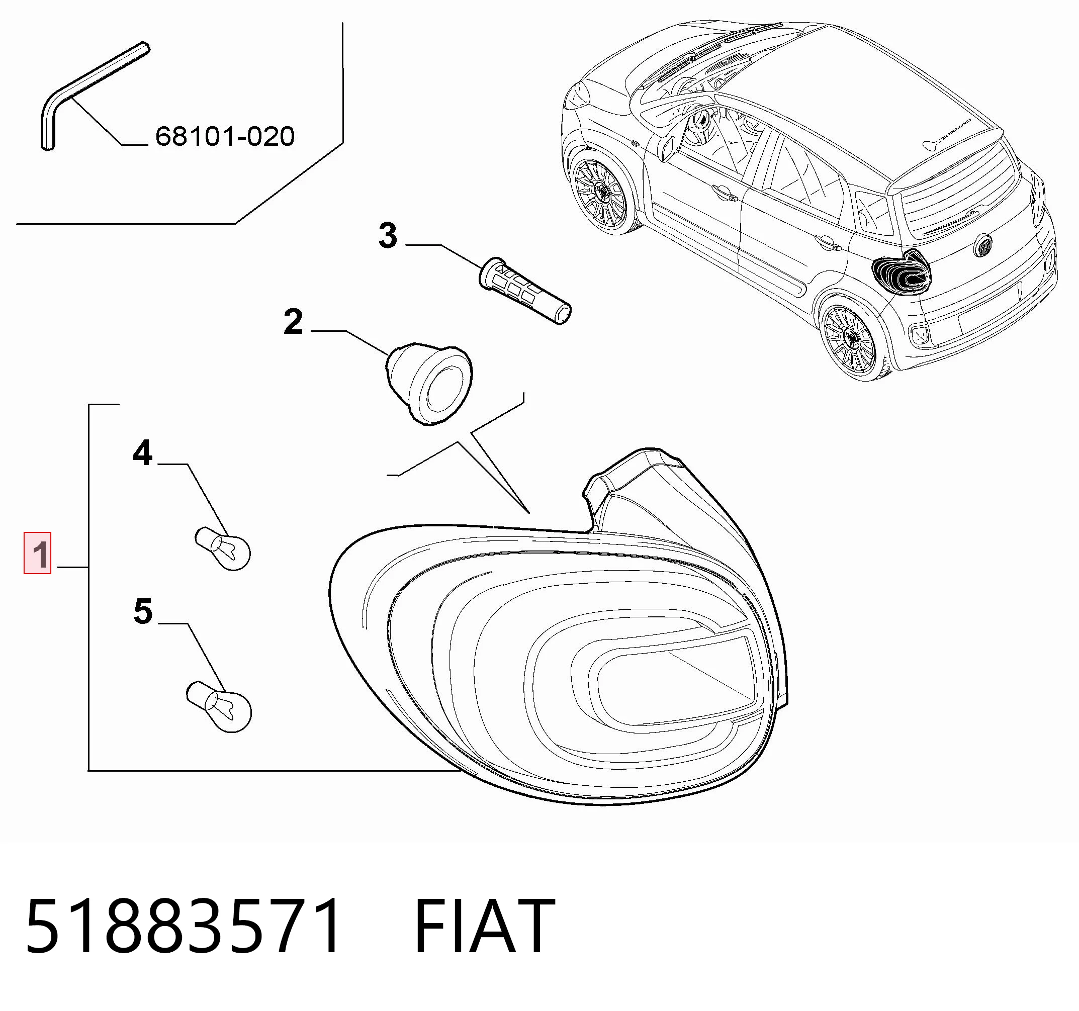 30L188E Polcar Противотуманнка задняя, правая