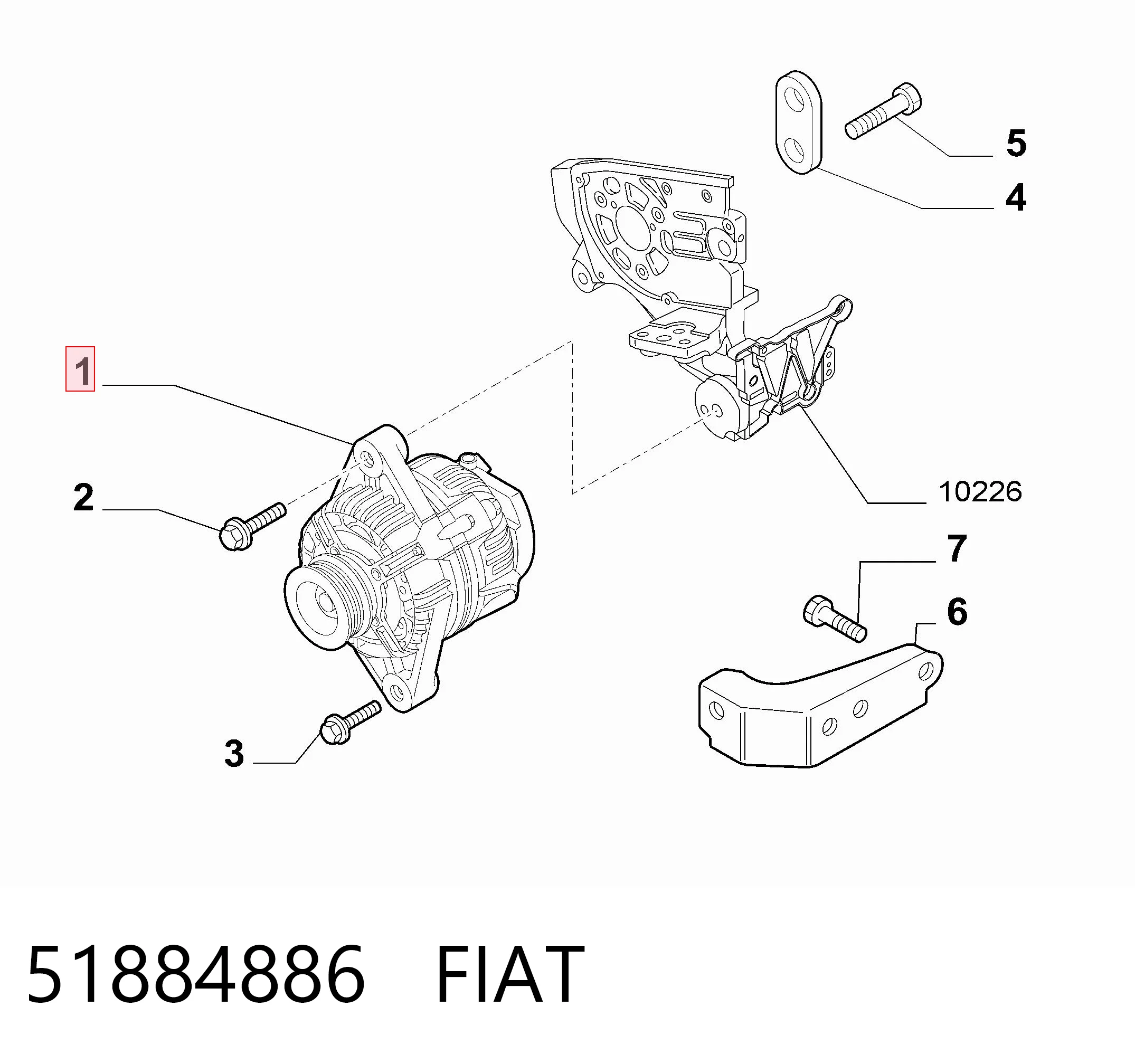 Генератор FIAT 51884886