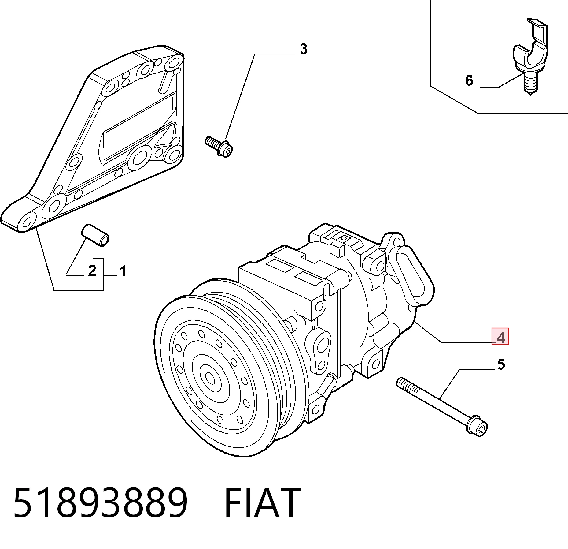 51893889 Fiat/Alfa/Lancia Компрессор хладагента