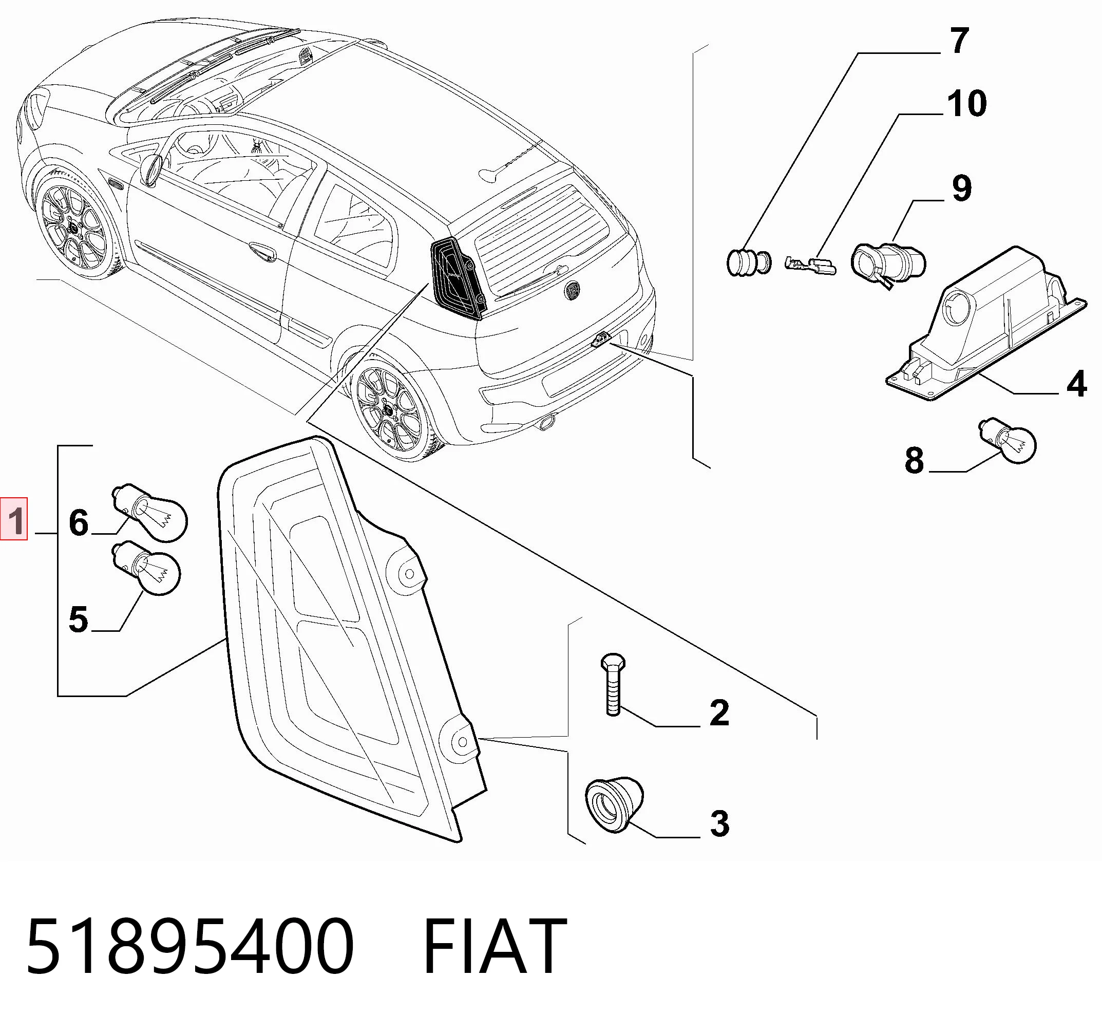 Фонарь задний левый Polcar 3036871E