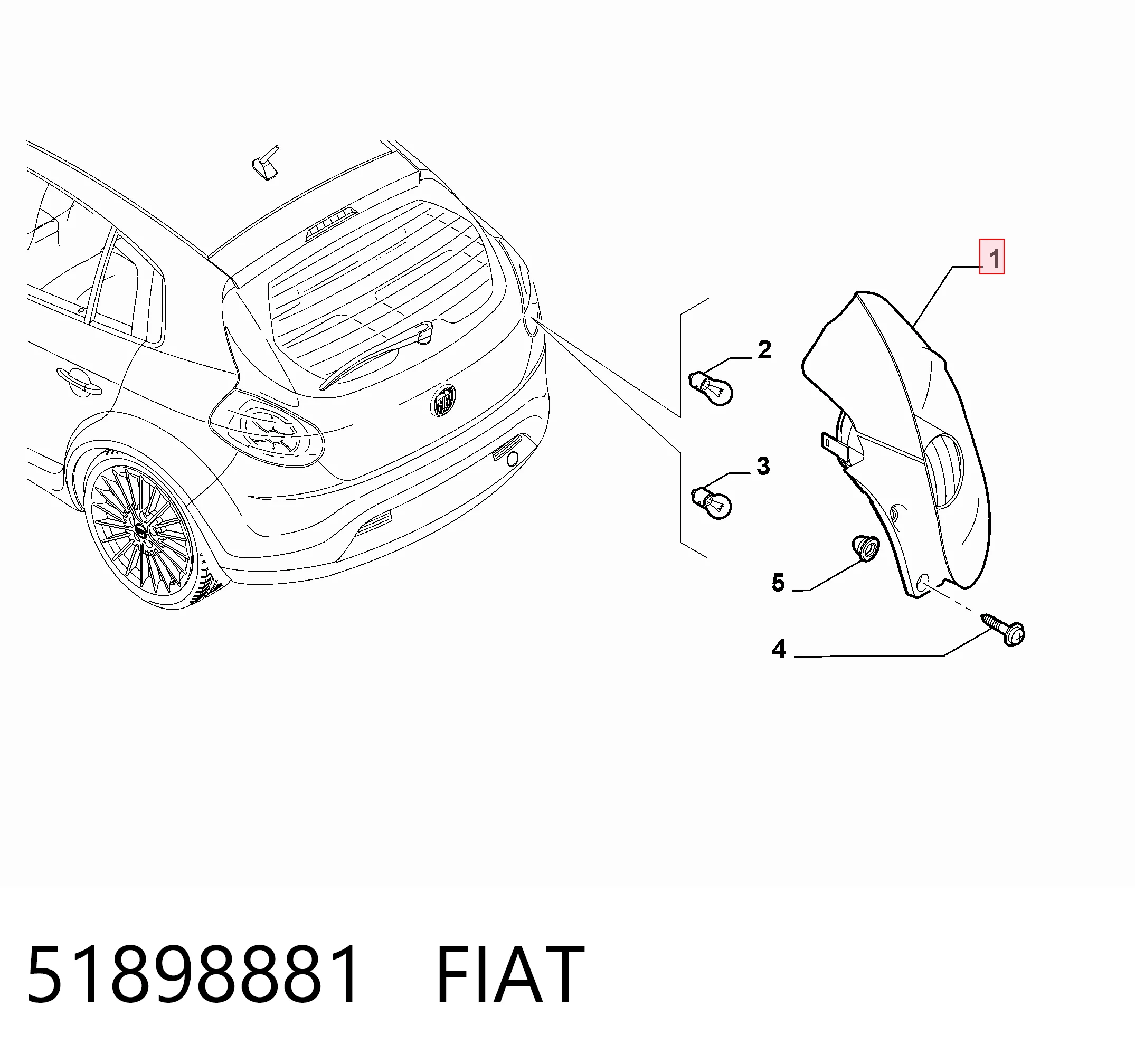 Задняя левая фара Fiat Bravo II хэтчбек (198) (2007 - 2014) цена, от 68.76 USD
