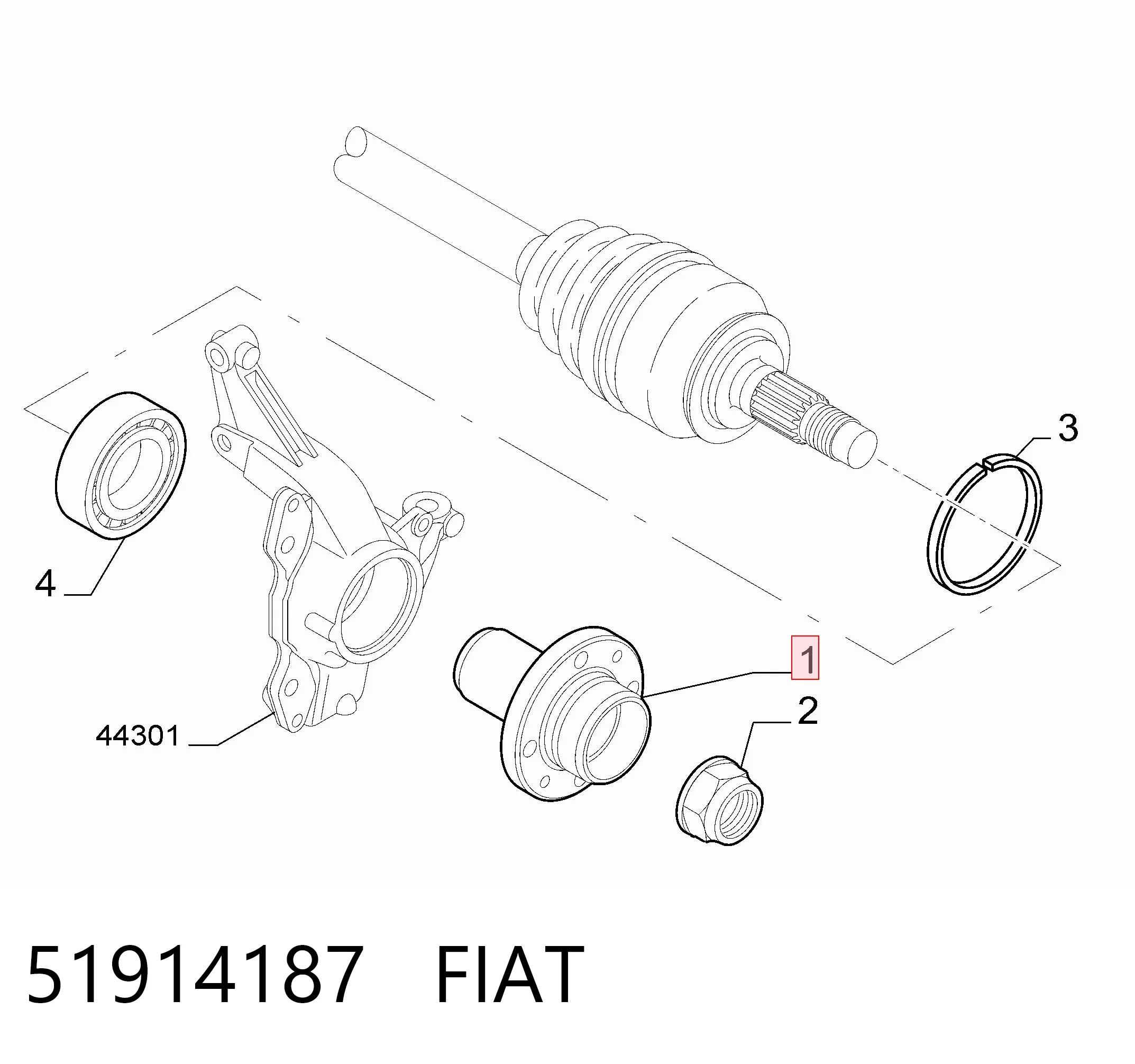Ступица передняя FIAT 51914187