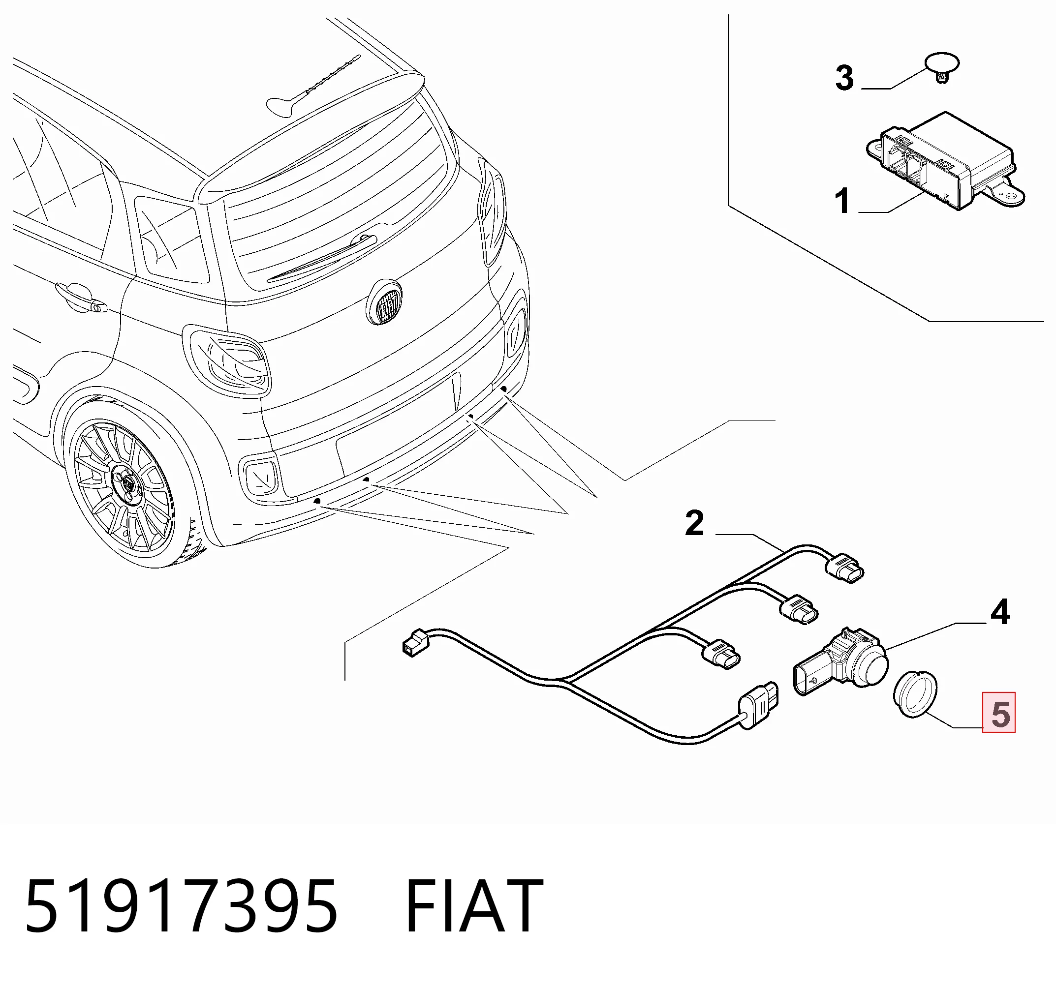 51917395 Chrysler Кольцо парктроника уплотнительное