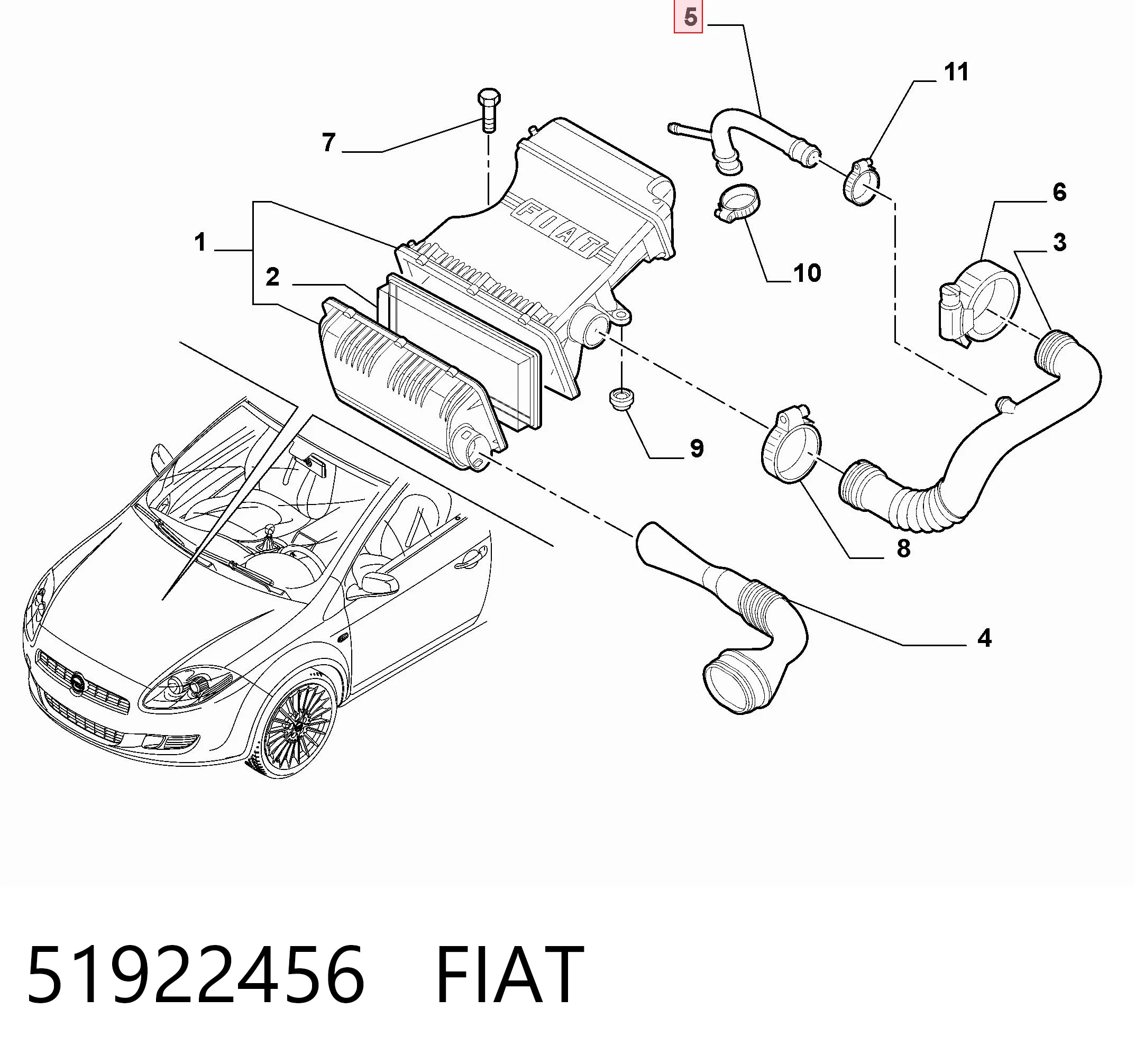 Трубка отвода картерных газов Chrysler 68327662AA