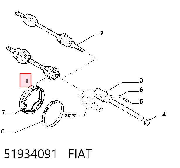 Левая полуось BB5125 Posterparts