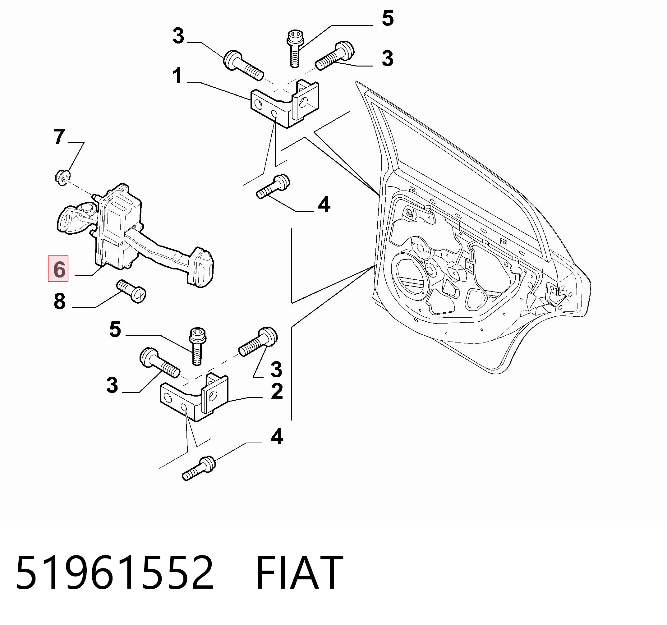 51961552 Fiat/Alfa/Lancia Ограничитель двери, задний
