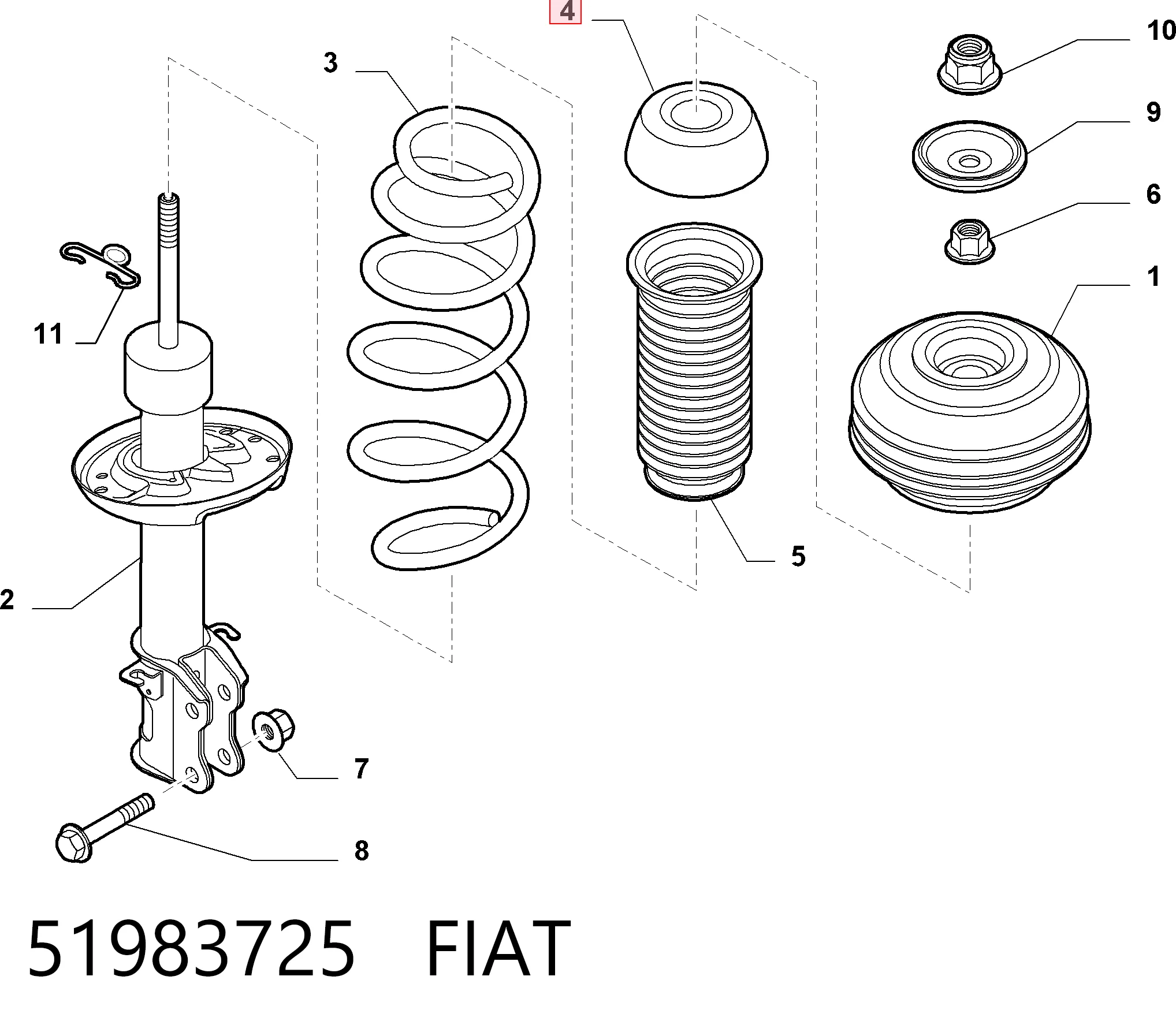 Буфер (отбойник) амортизатора переднего 51921446 Chrysler