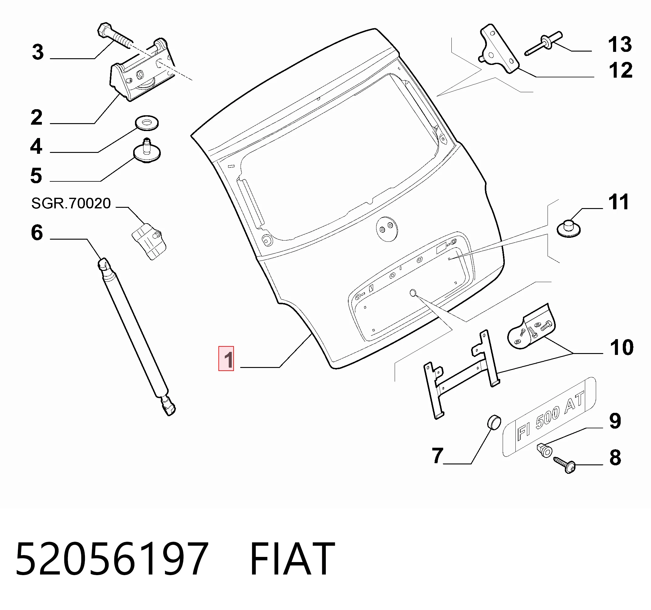 Пятая дверь Fiat 500 хэтчбек (312) (2007 - 2026) цена, от 282.00 USD
