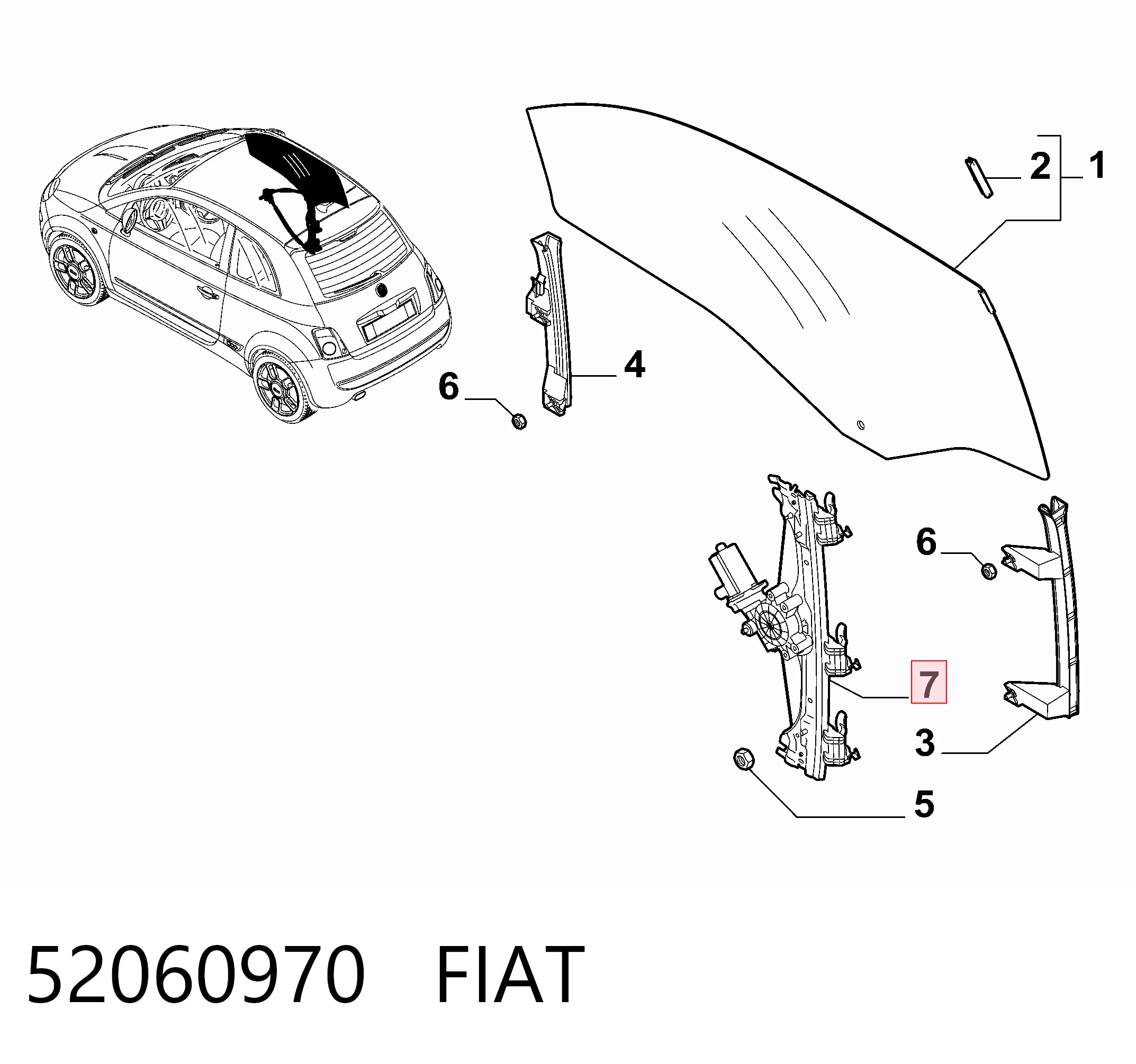 52060970 Fiat/Alfa/Lancia Механизм подъема стекол