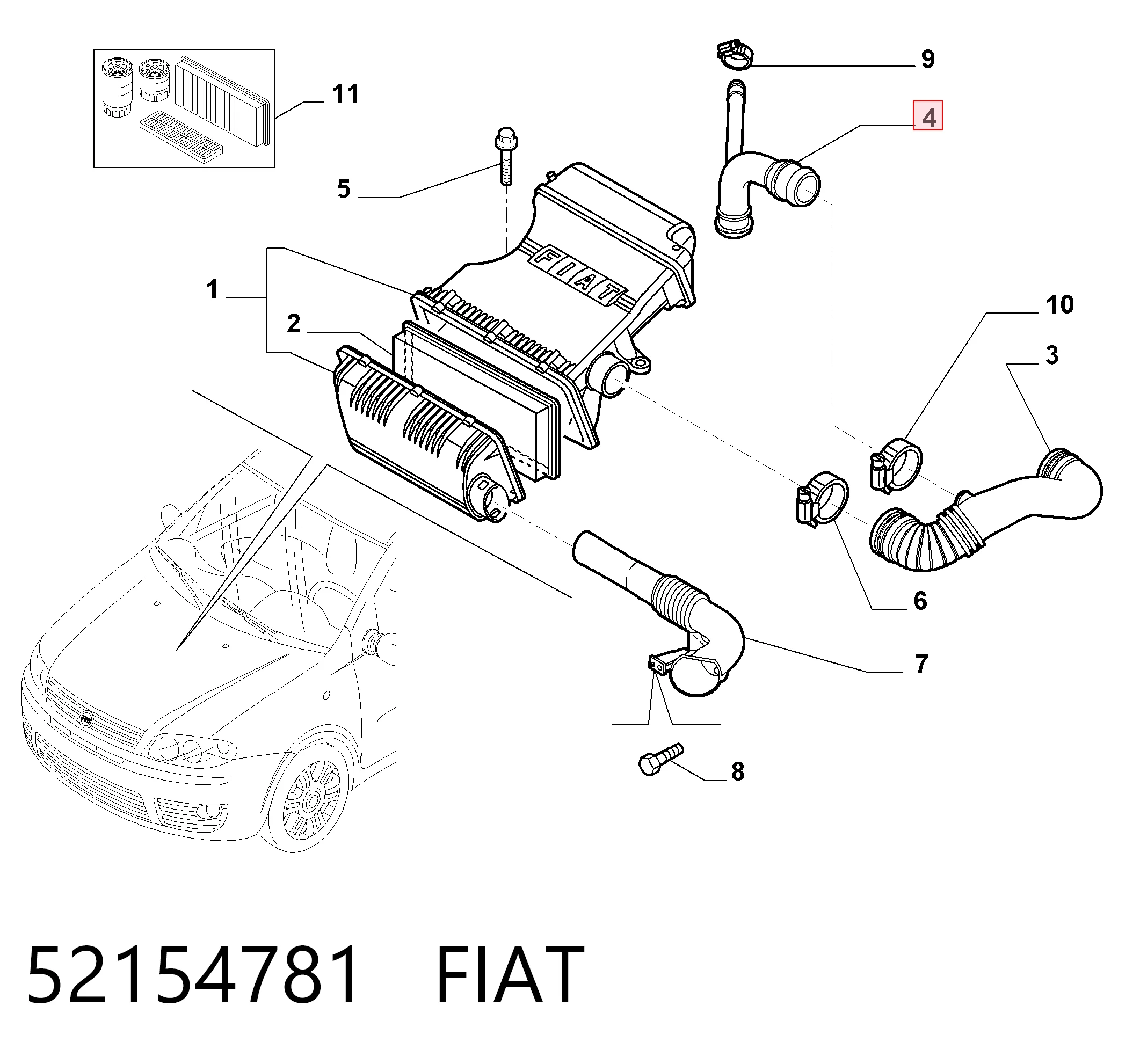 Патрубок вентиляции картера, маслоотделителя Chrysler 68327662AA цена, от 13.41 USD