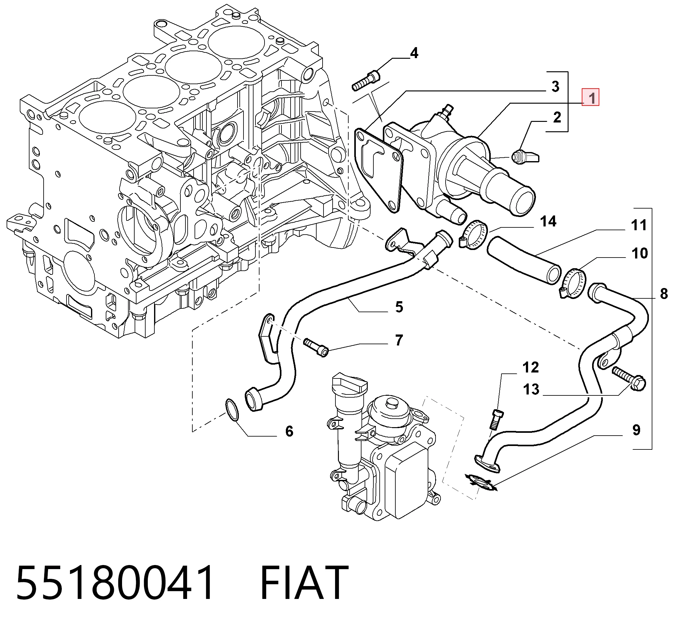 Термостат FIAT 55180041