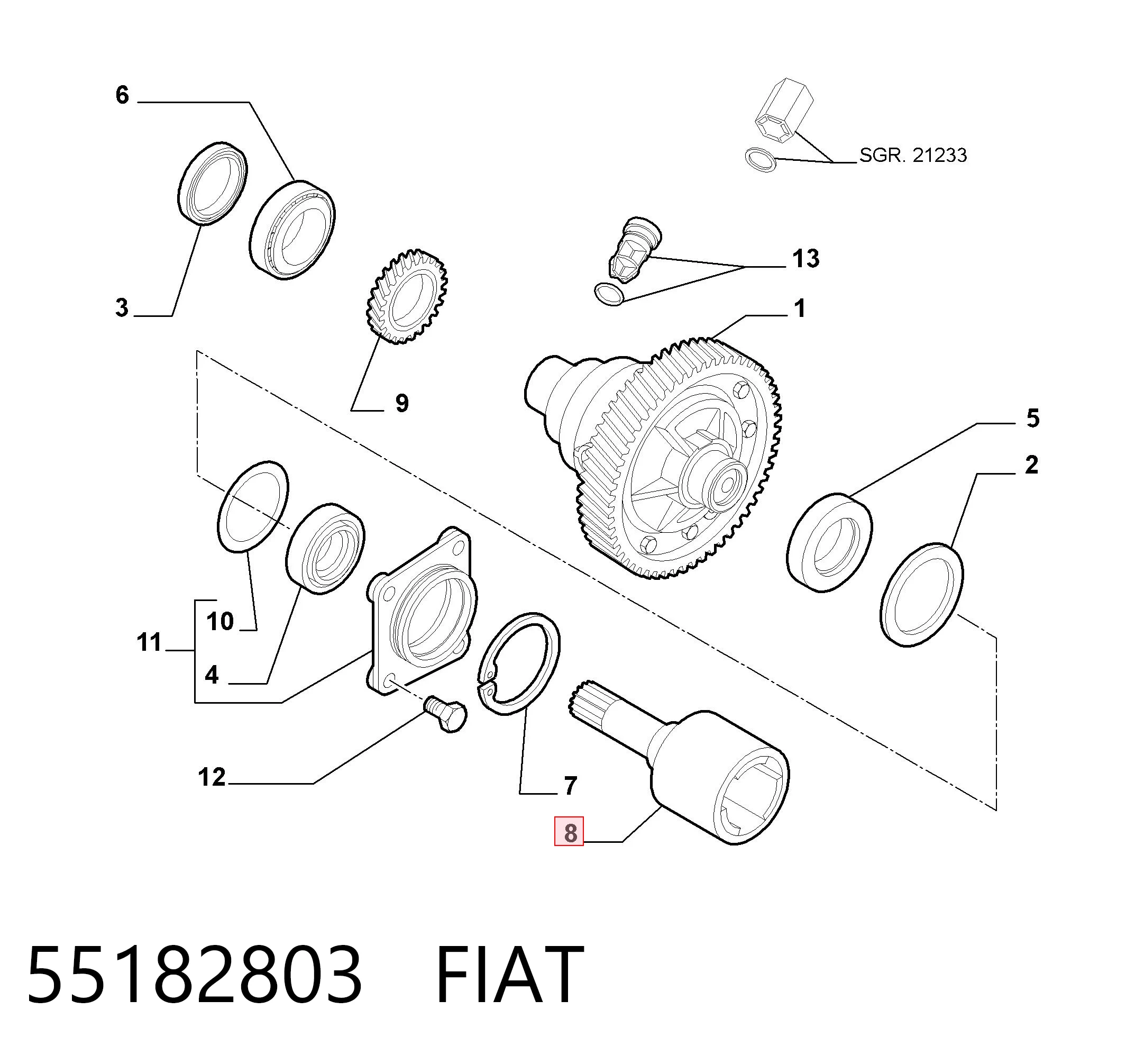 Внутренняя граната Driveshaft FI736