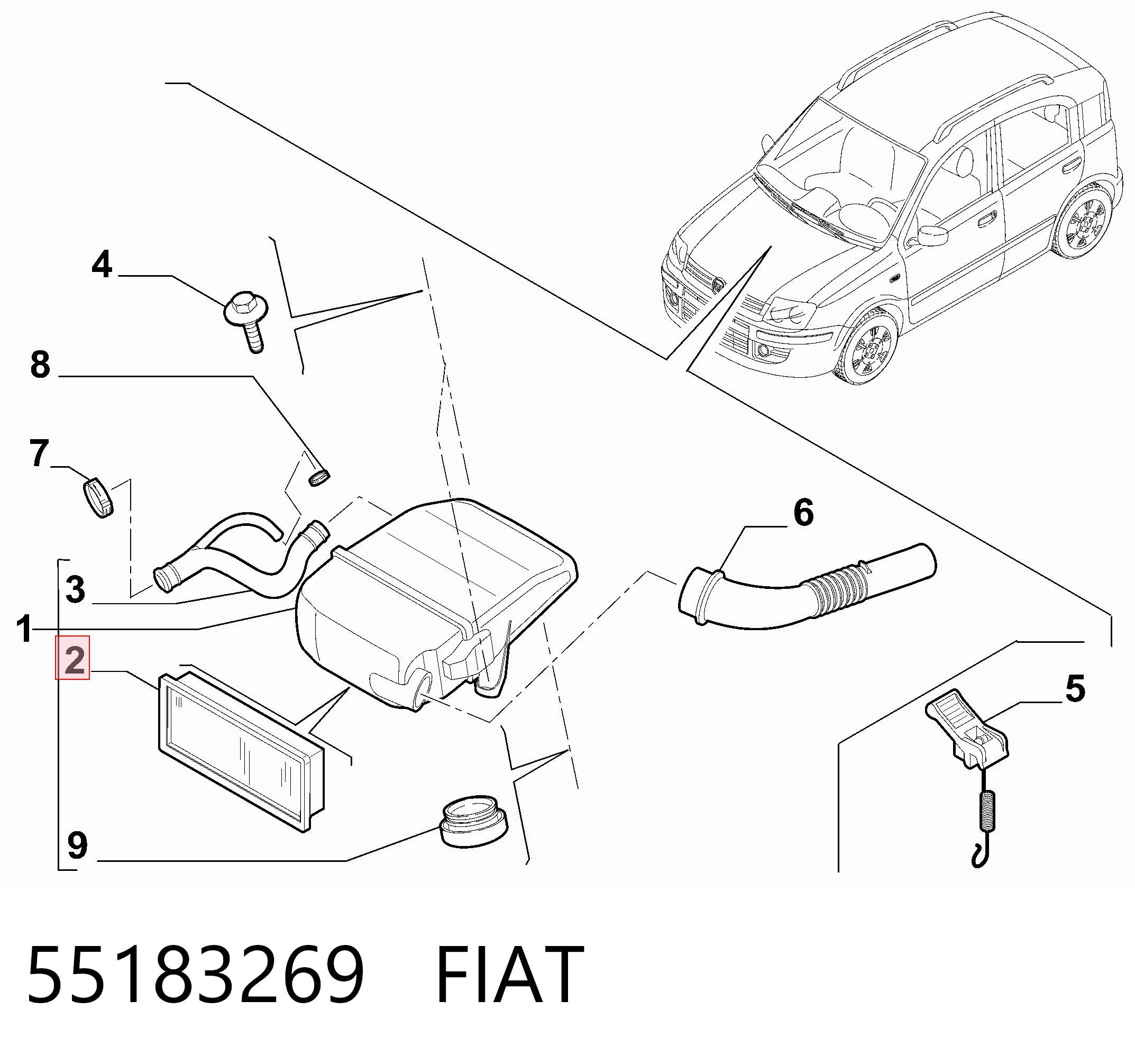 55183269 Fiat/Alfa/Lancia Воздушный фильтр двигателя