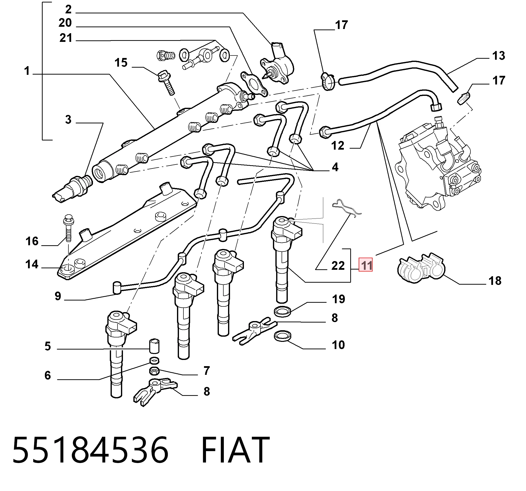 55184536 Fiat/Alfa/Lancia Топливные форсунки
