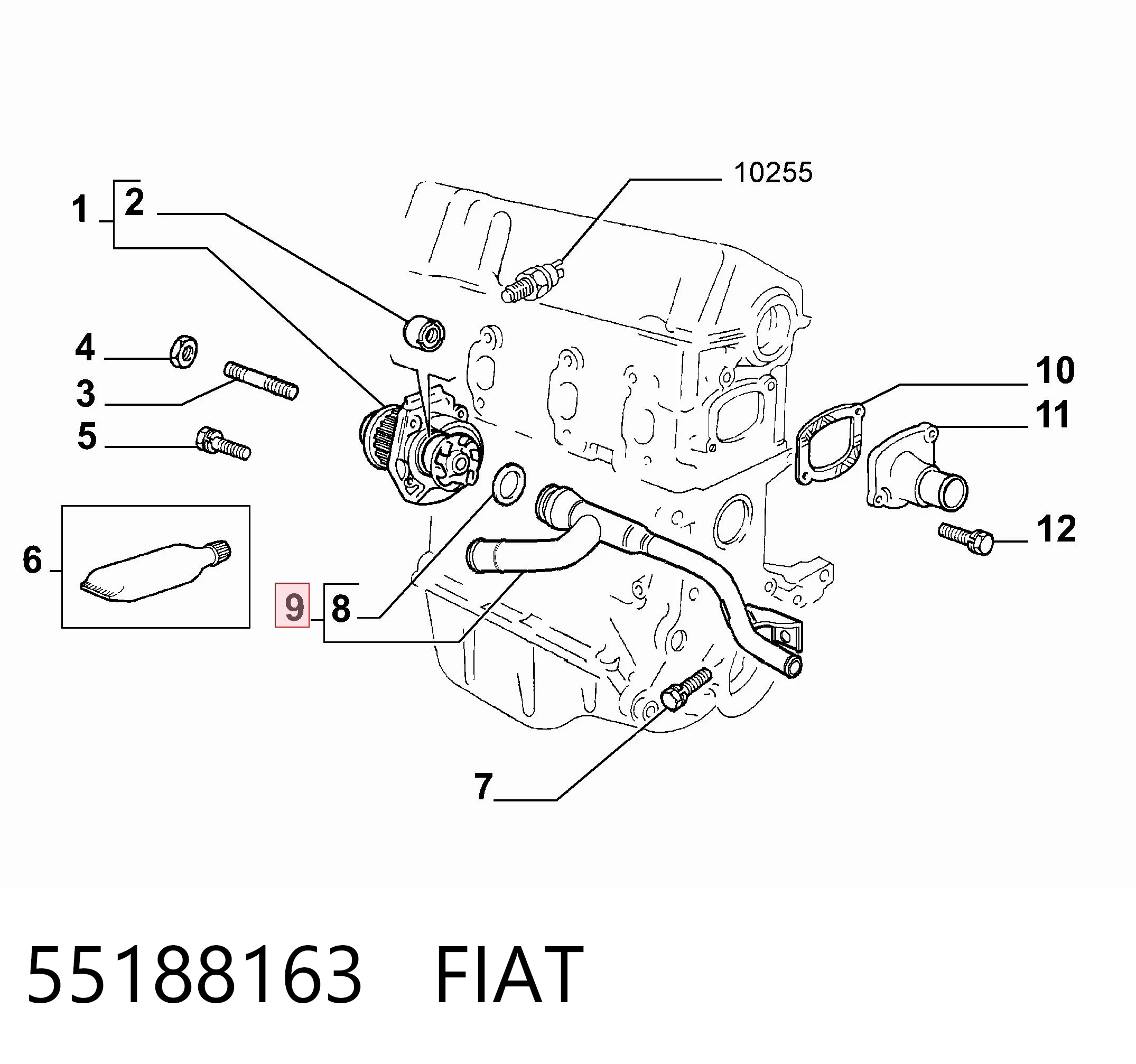Патрубок системы охлаждения 93866064 Opel