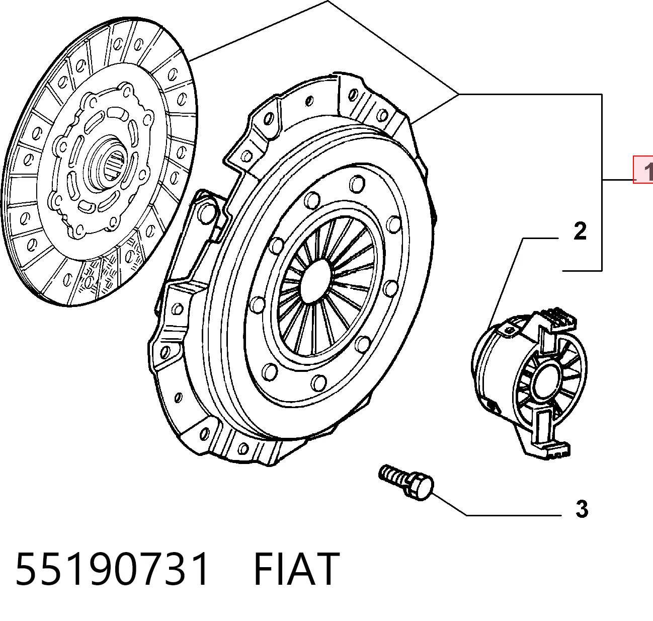 Комплект сцепления FIAT 55190731