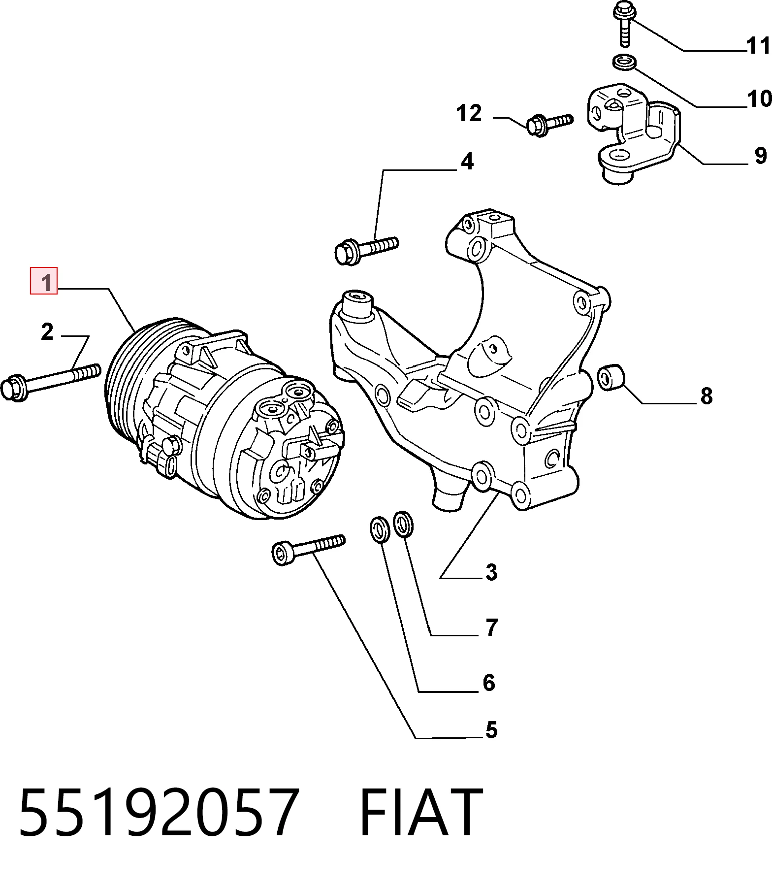 55192057 Fiat/Alfa/Lancia Компрессор хладагента