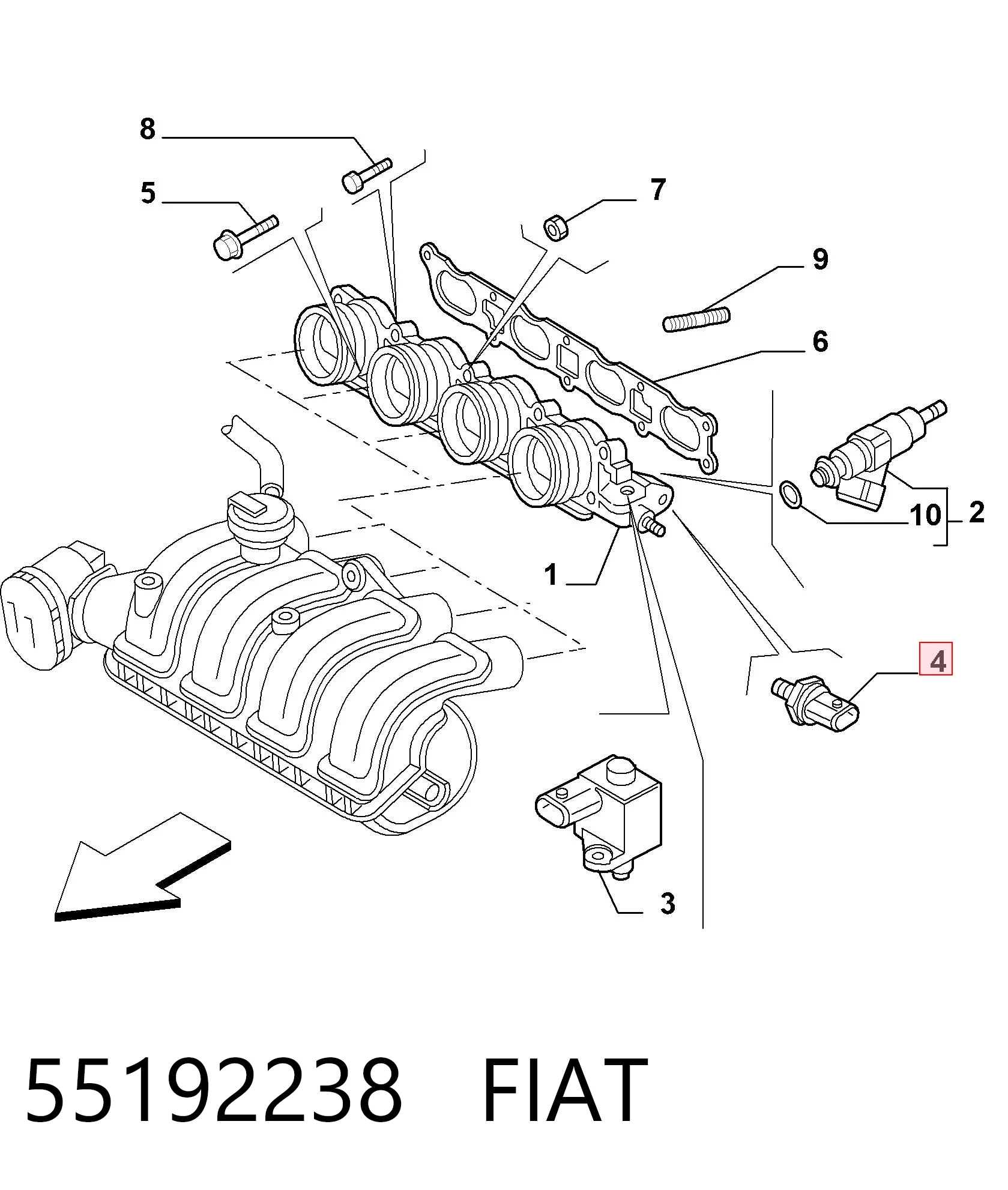 Купить 2S7G9F972AC Mazda Датчик давления топлива