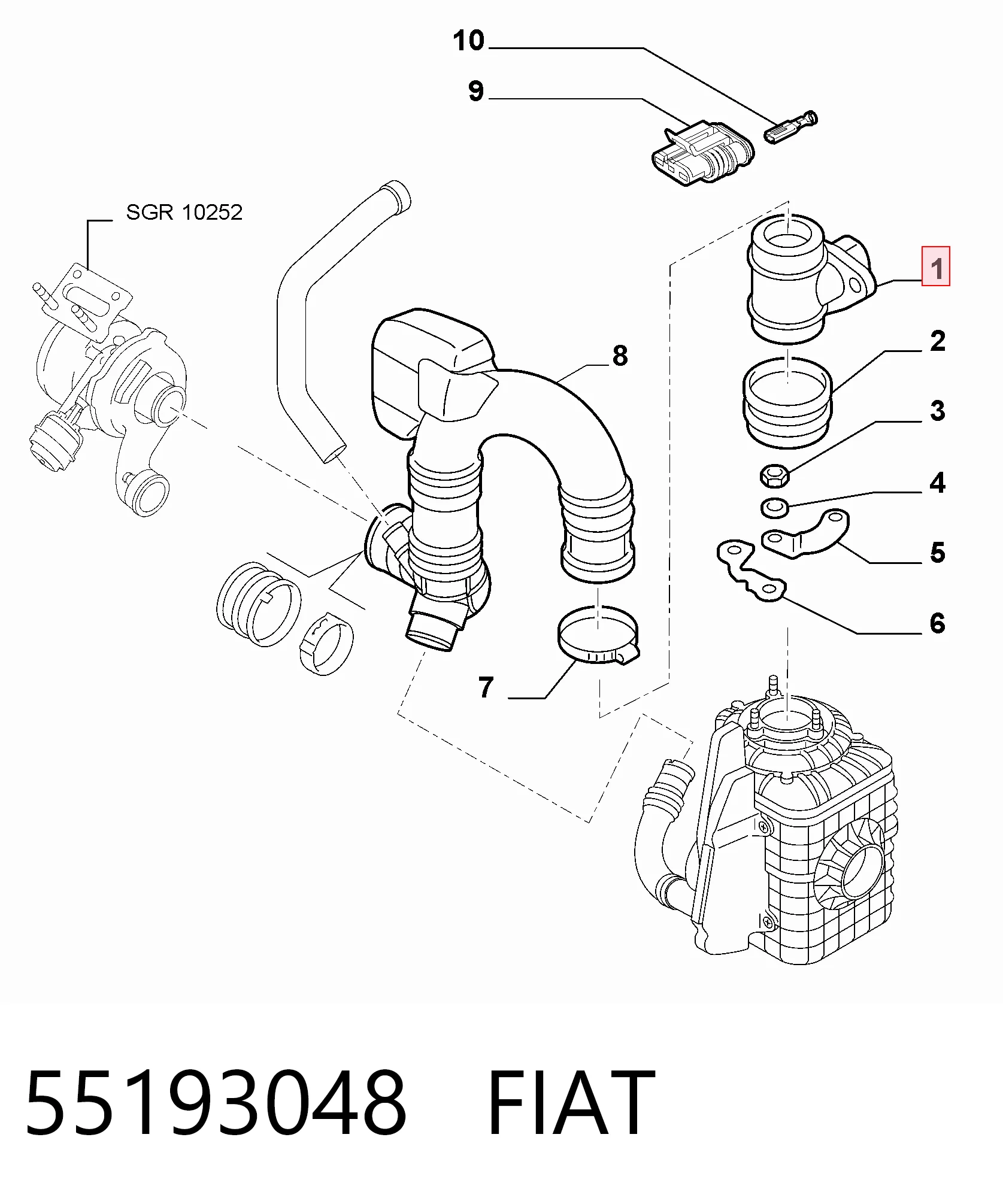 55193048 Fiat/Alfa/Lancia Датчик расхода воздуха