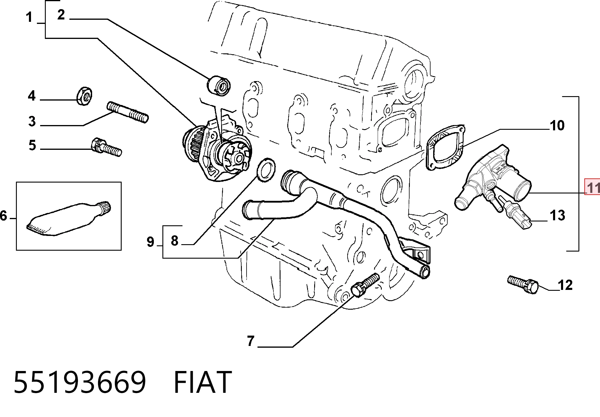 55193669 Fiat/Alfa/Lancia Авто термостат