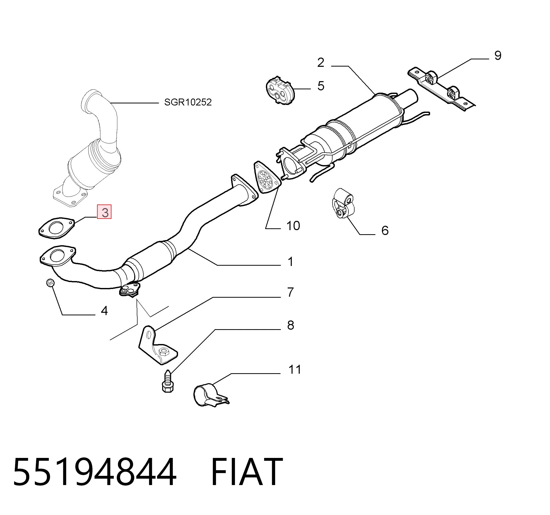 55194844 Fiat/Alfa/Lancia Прокладка штанов
