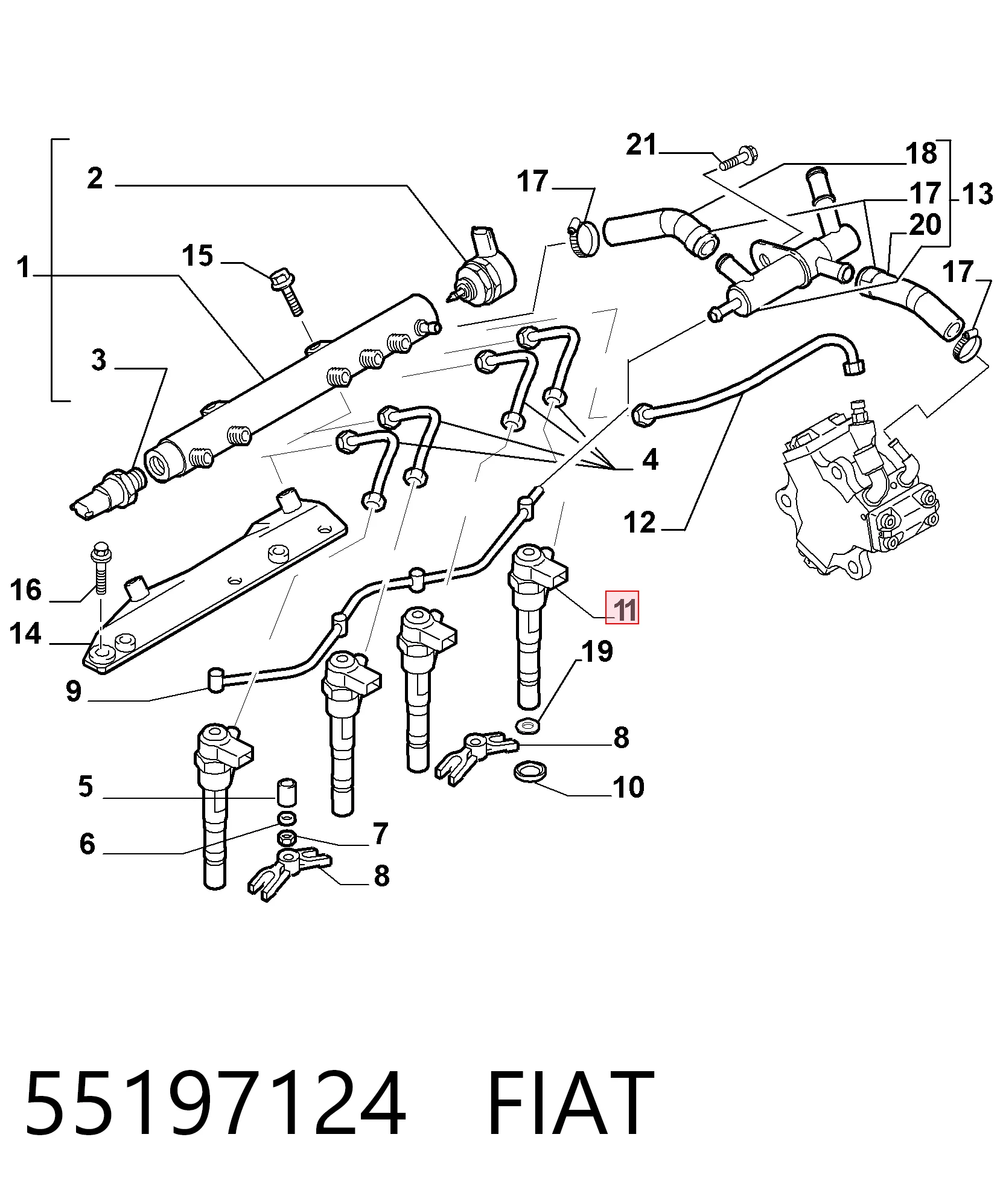 55197124 Fiat/Alfa/Lancia Топливные форсунки